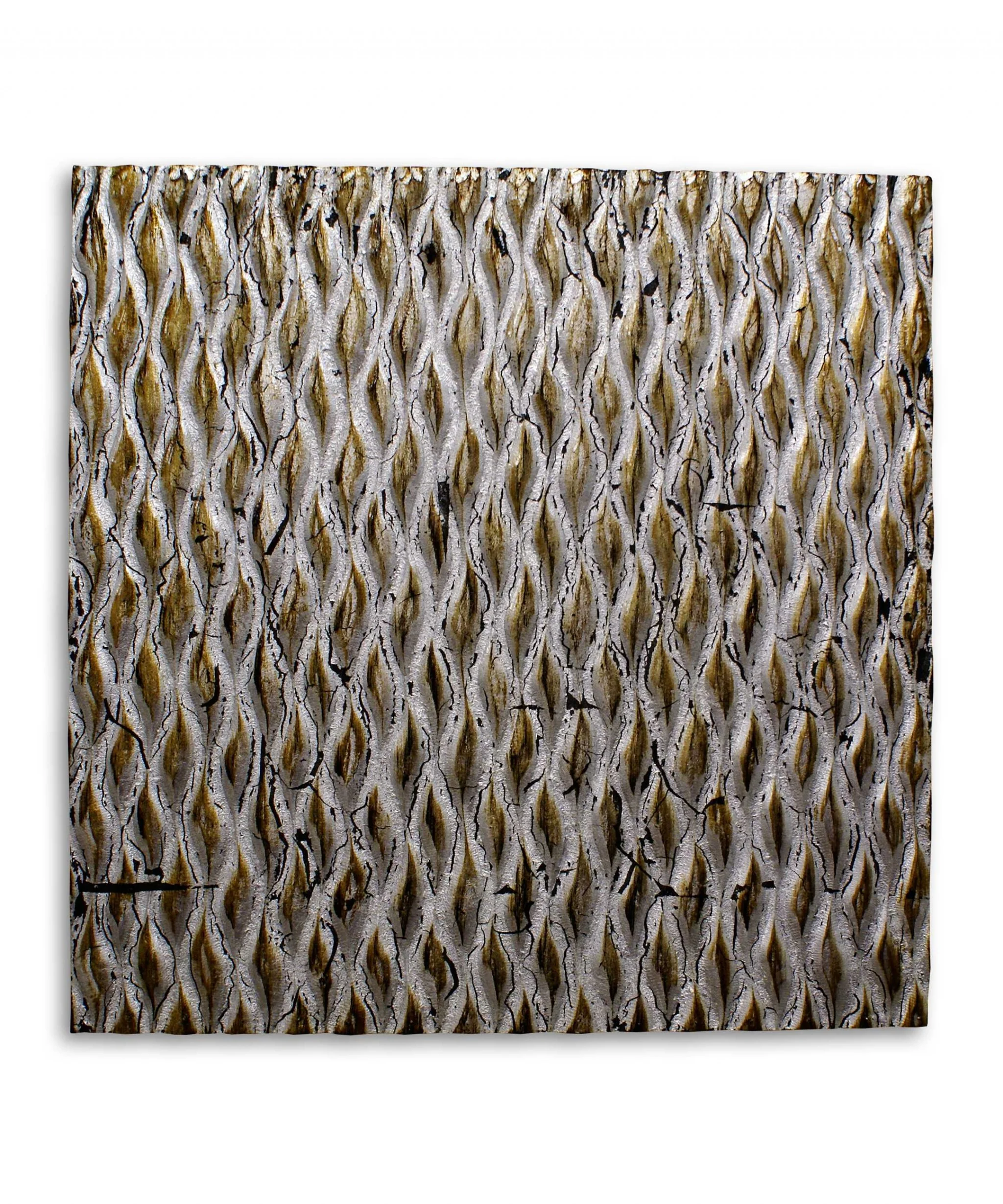 Raw Wood Look Silver Finish Square Wall Art By Homeroots - Image 2