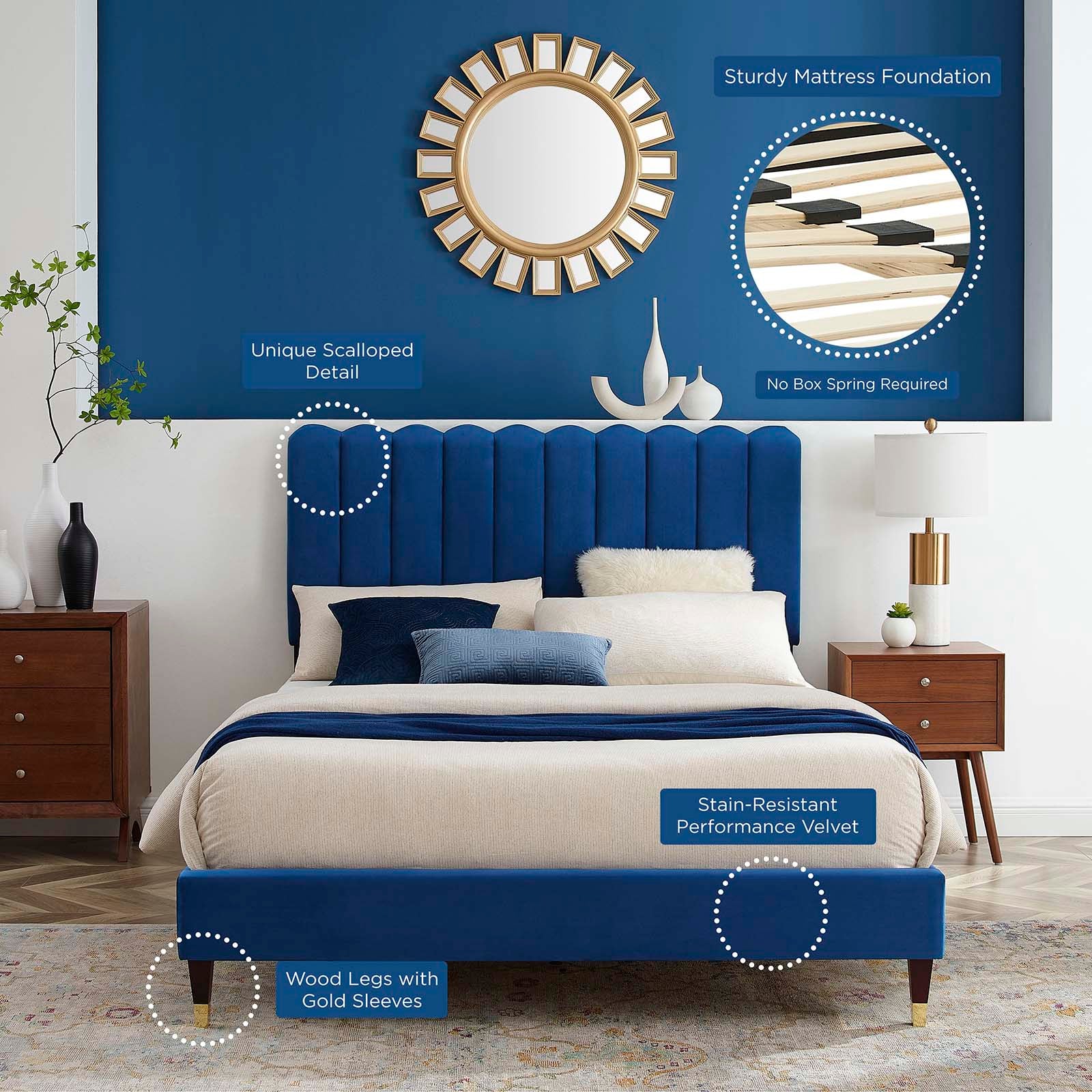 Reagan Full Performance Velvet Platform Bed By Modway - MOD-6892 - Image 73