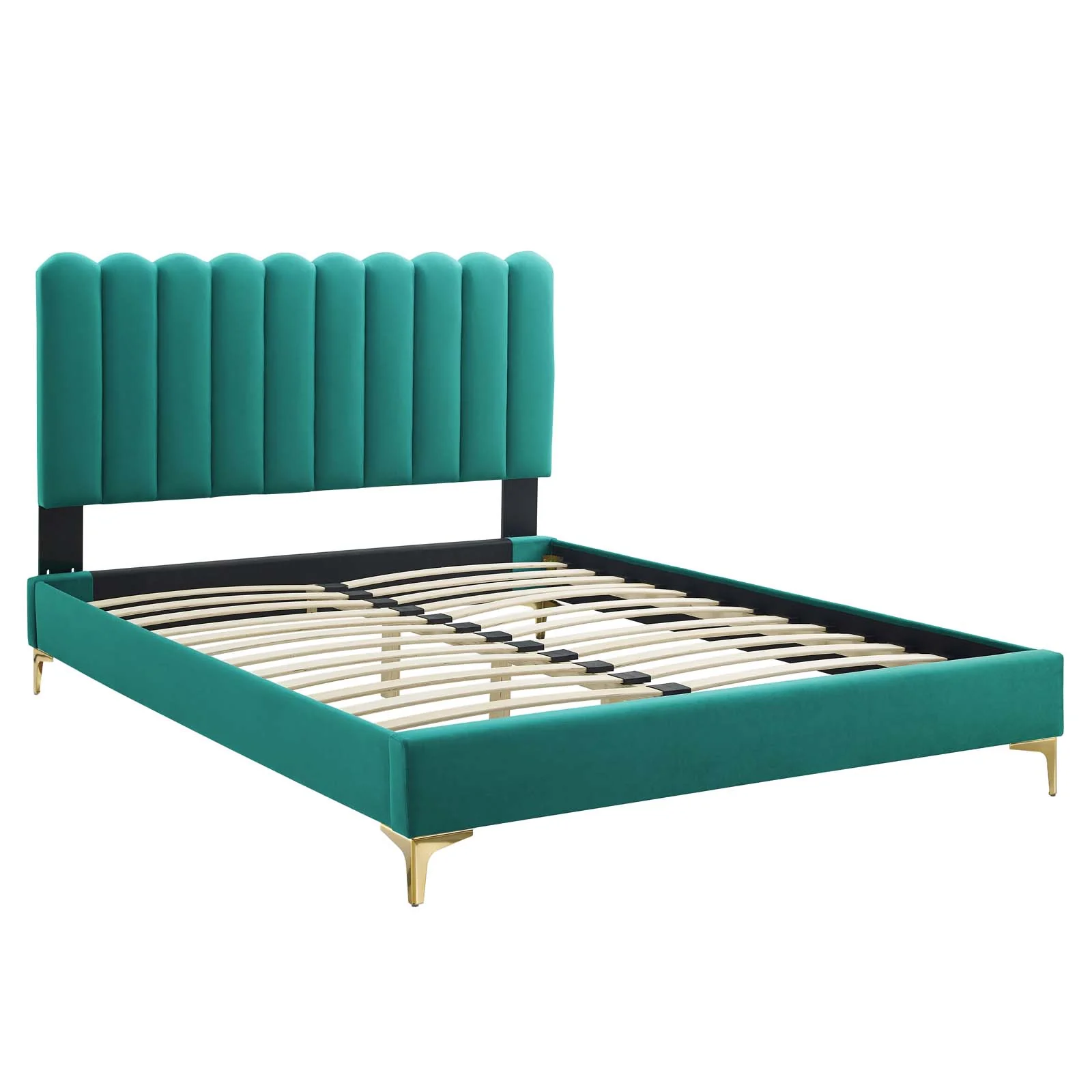 Reagan King Performance Velvet Platform Bed By Modway - MOD-7076 - Image 106