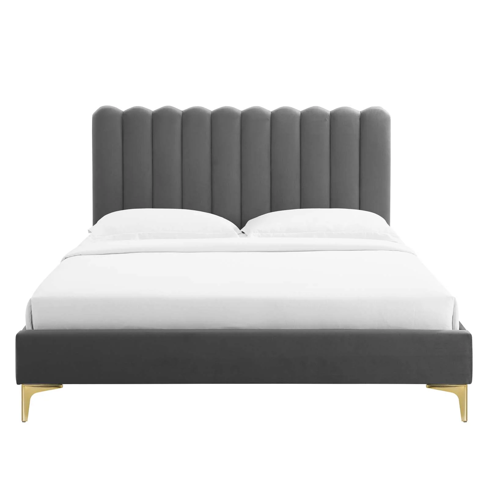 Reagan King Performance Velvet Platform Bed By Modway - MOD-7076 - Image 12