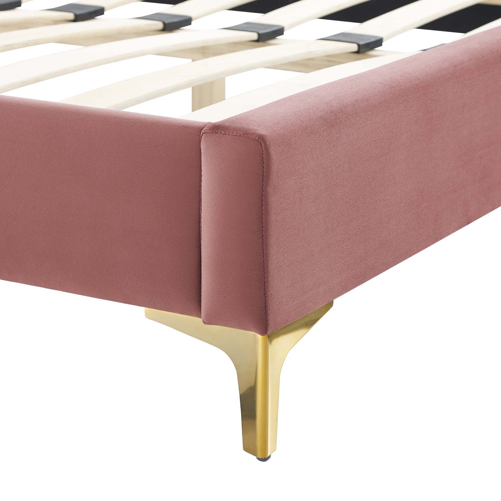 Reagan King Performance Velvet Platform Bed By Modway - MOD-7076 - Image 29