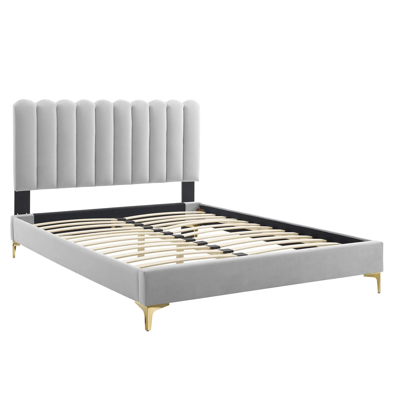Reagan King Performance Velvet Platform Bed By Modway - MOD-7076 - Image 42