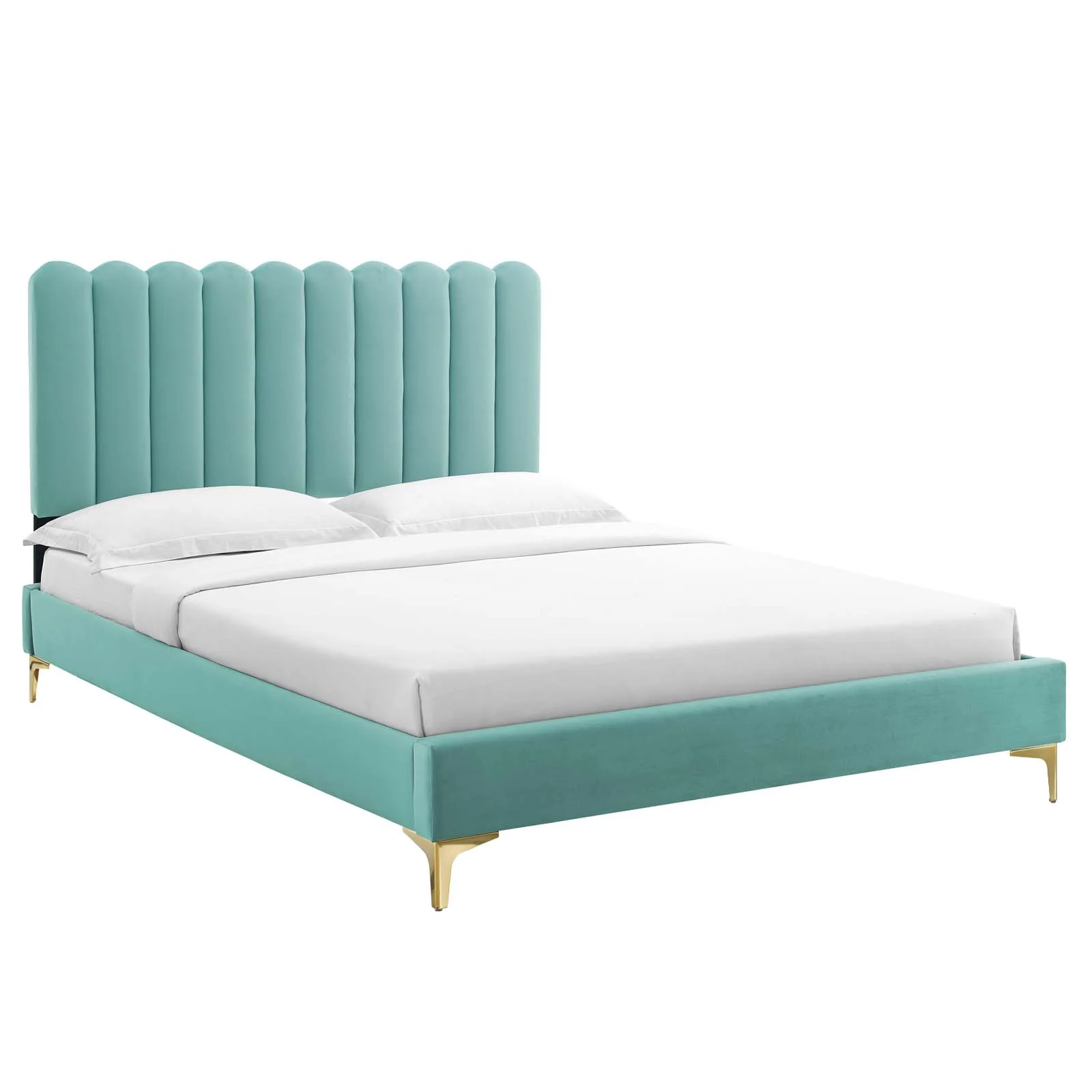 Reagan King Performance Velvet Platform Bed By Modway - MOD-7076 - Image 49