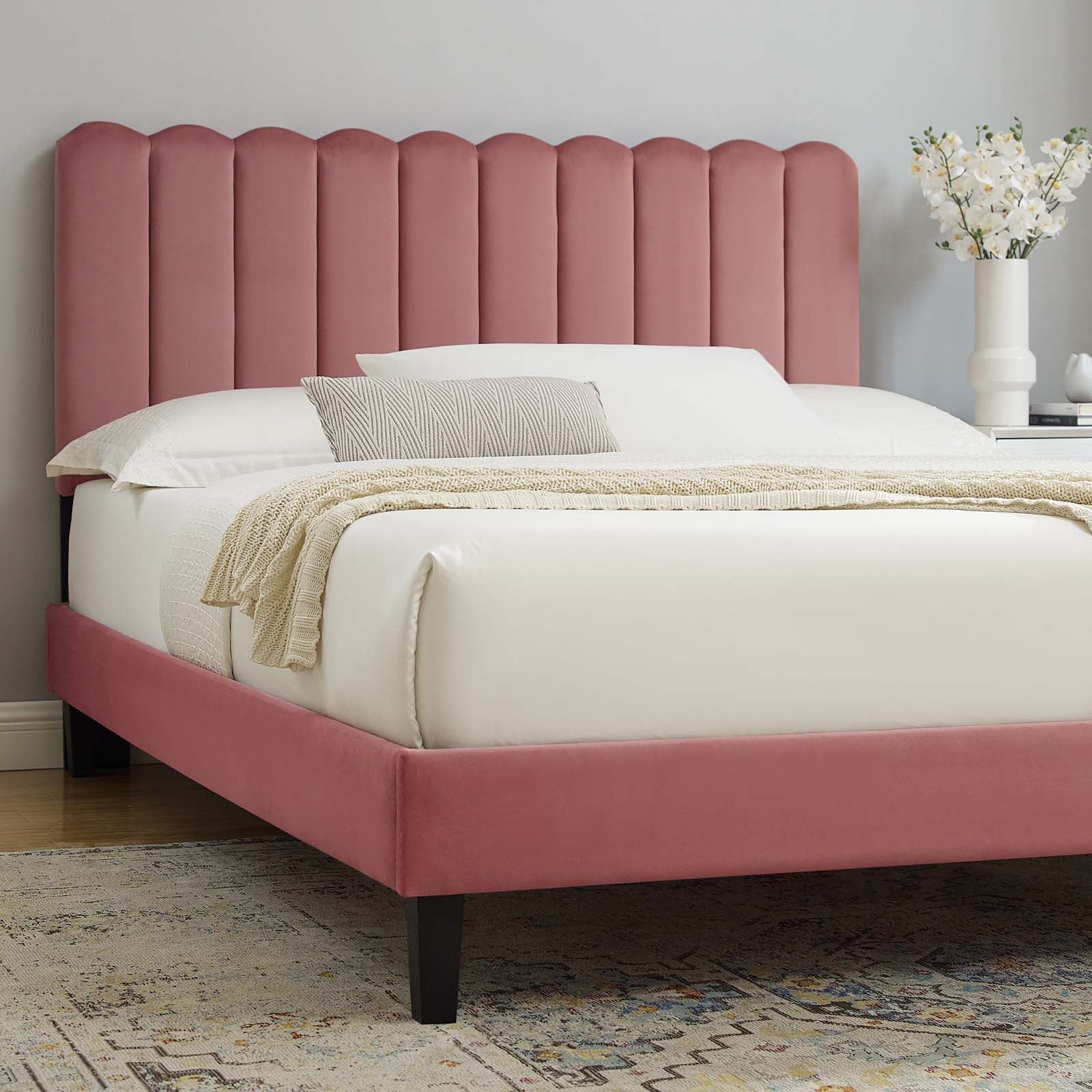 Reagan Twin Performance Velvet Platform Bed By Modway - MOD-6887 - Image 24