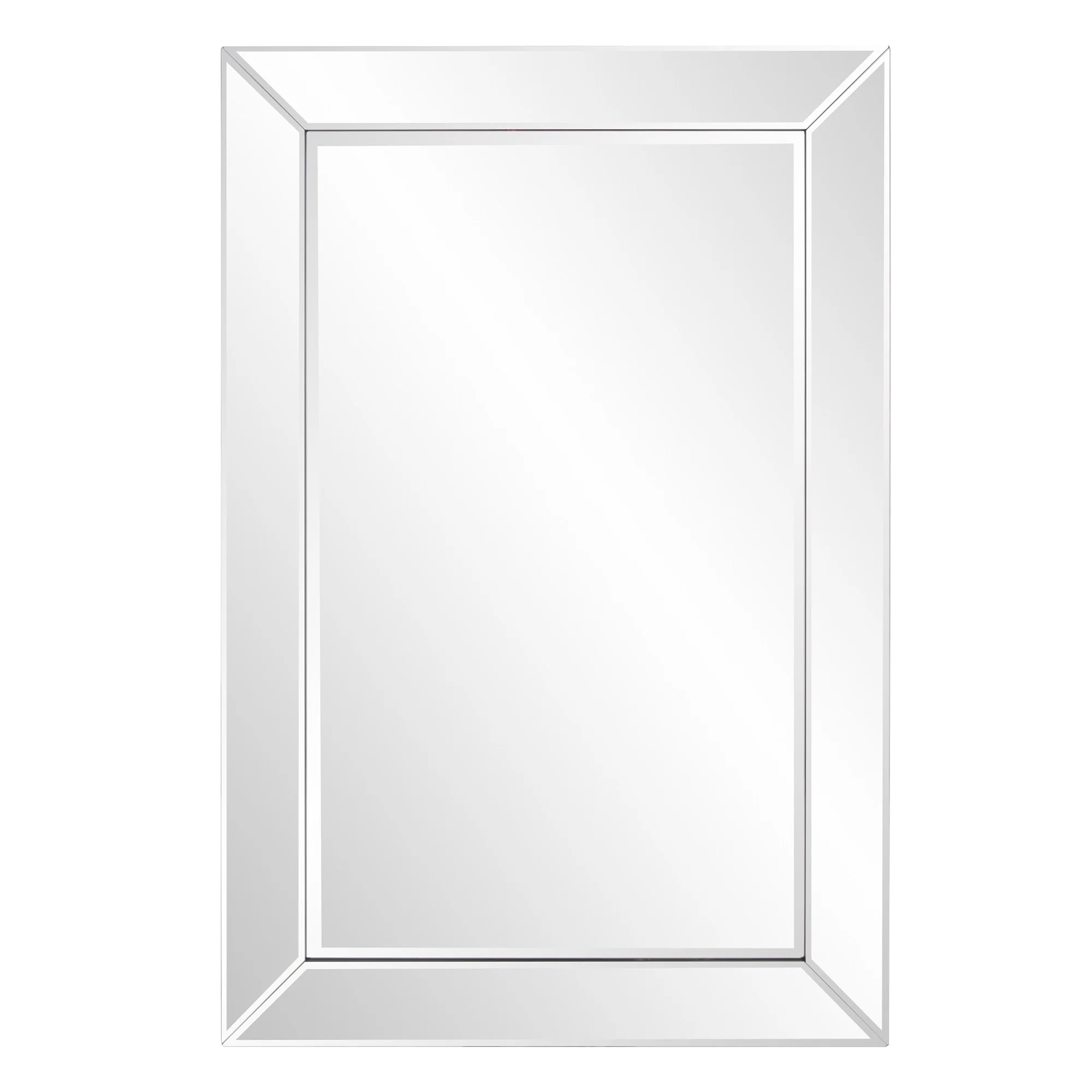 Rectangle Wooden Frame Mirror with Beveled Edge By Homeroots