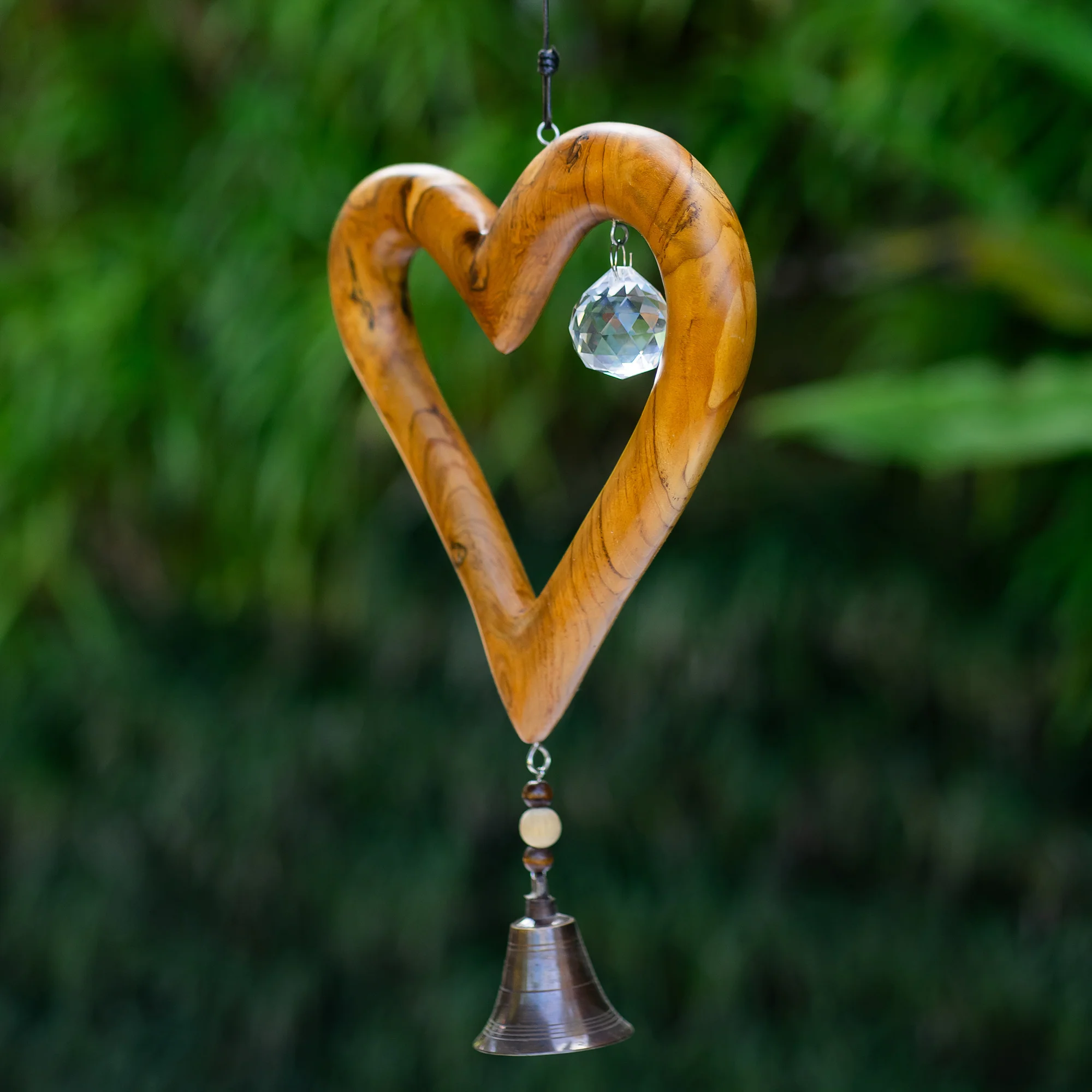 Recycled Teak Sun Catcher - Heart Set of 2 By Garden Age Supply - Image 2