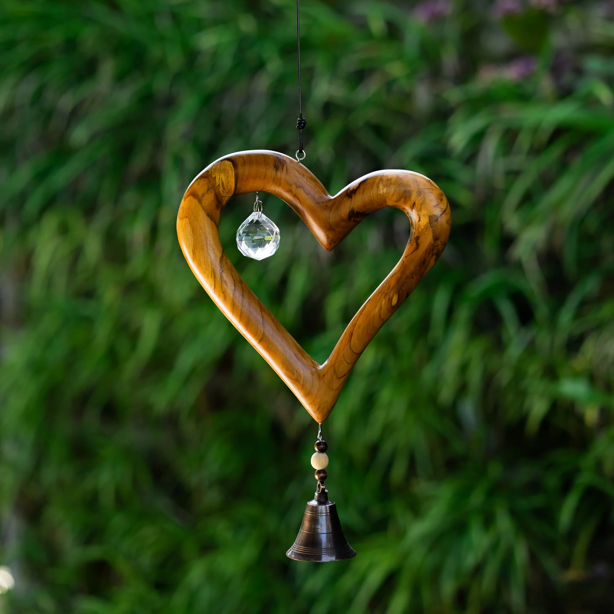 Recycled Teak Sun Catcher - Heart Set of 2 By Garden Age Supply - Image 3