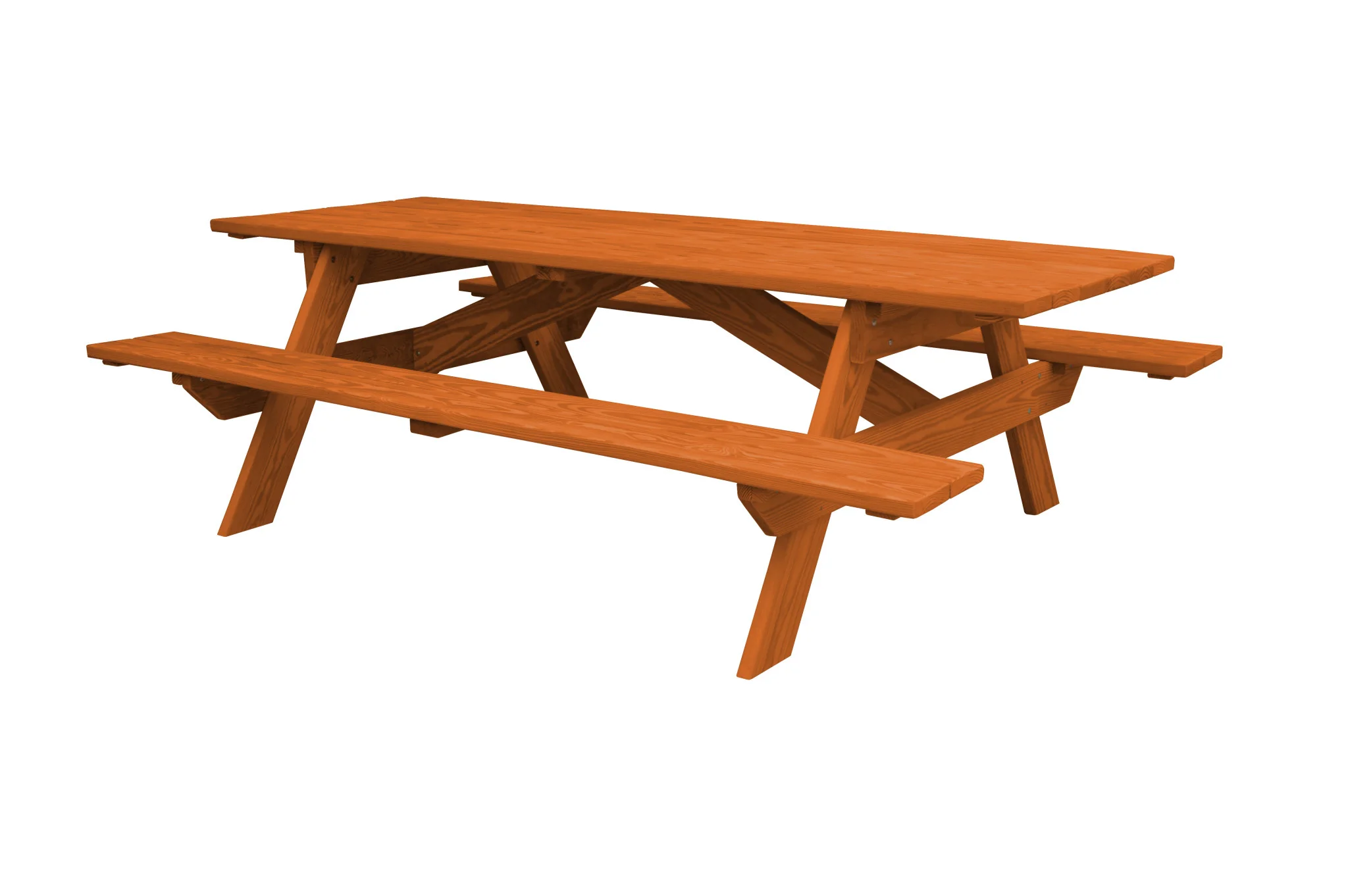 Red Solid Wood Outdoor Picnic Table By Homeroots - Image 2