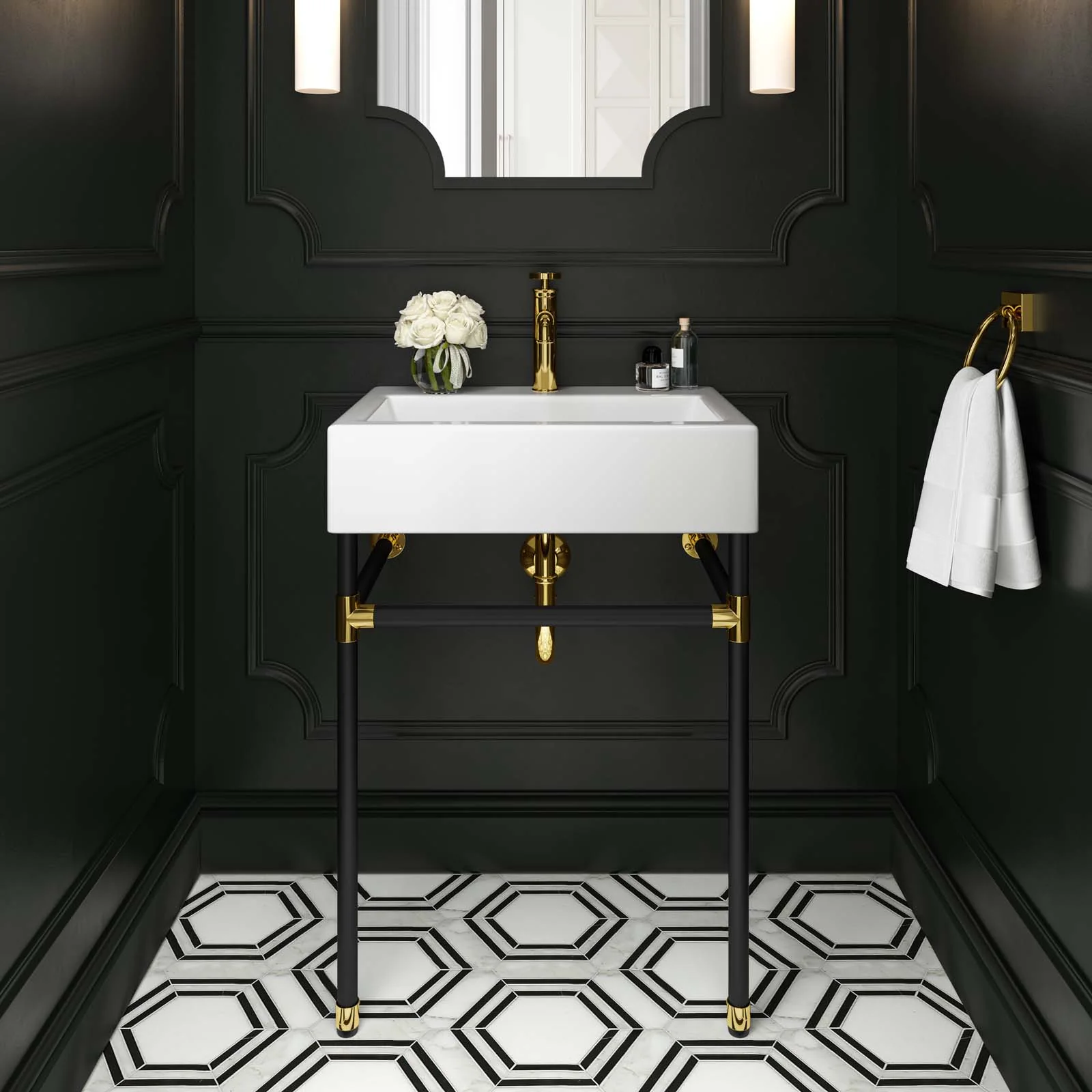 Redeem 24" Wall-Mount Black Stainless Steel Bathroom Vanity By Modway - EEI-5537