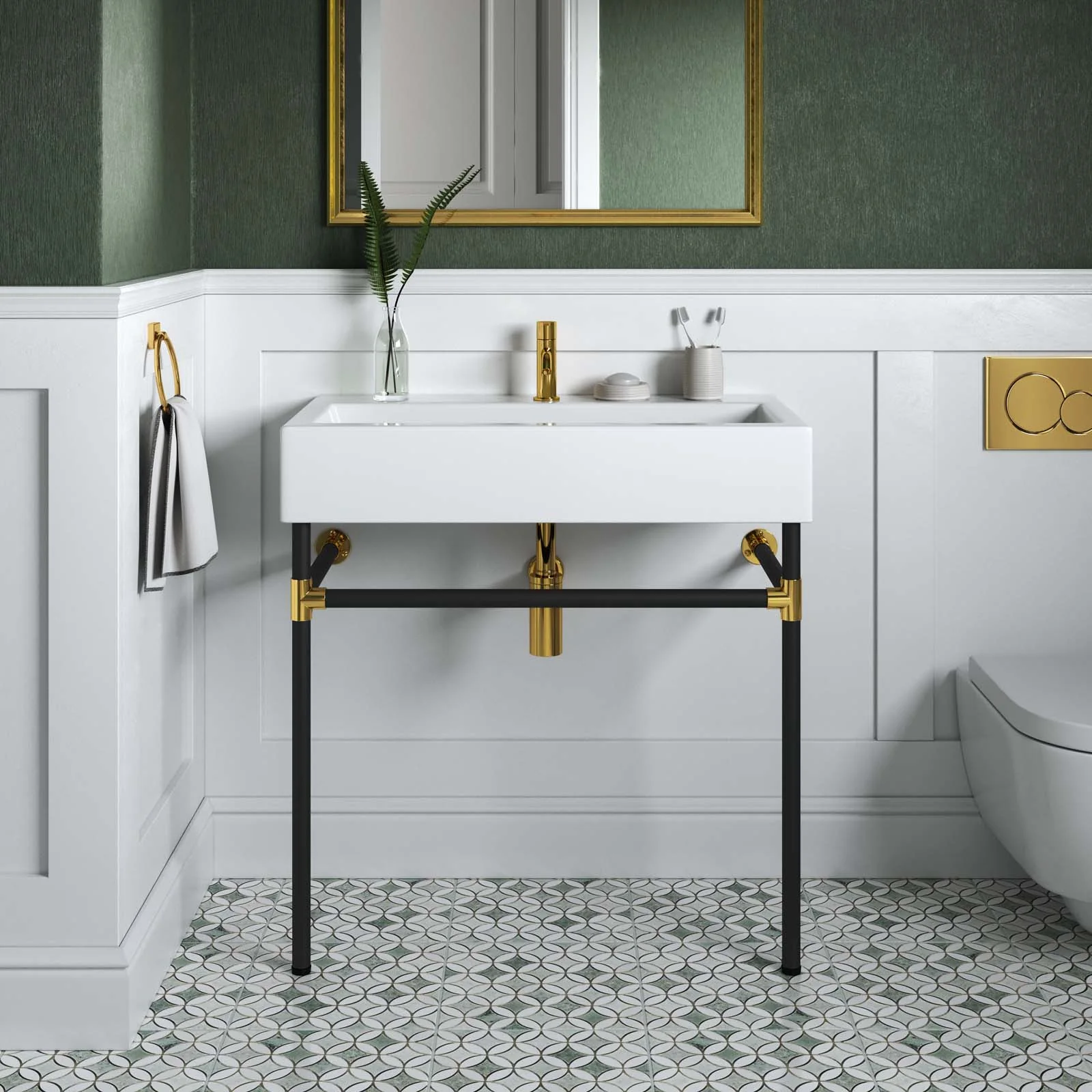 Redeem 32" Black Stainless Steel Wall-Mount Bathroom Vanity By Modway - EEI-5541