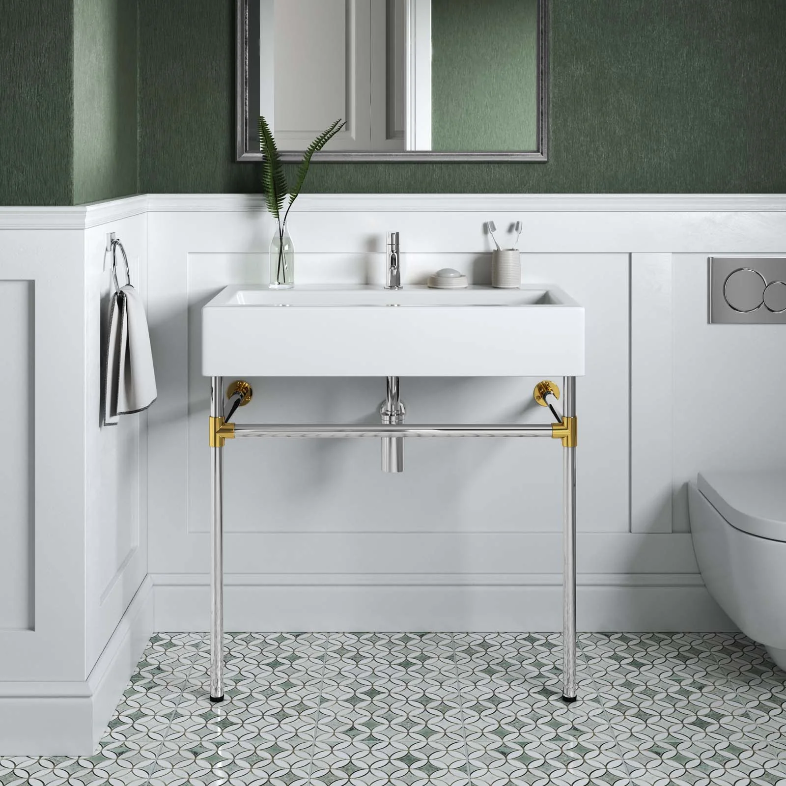 Redeem 32" Silver Stainless Steel Wall-Mount Bathroom Vanity By Modway - EEI-5542