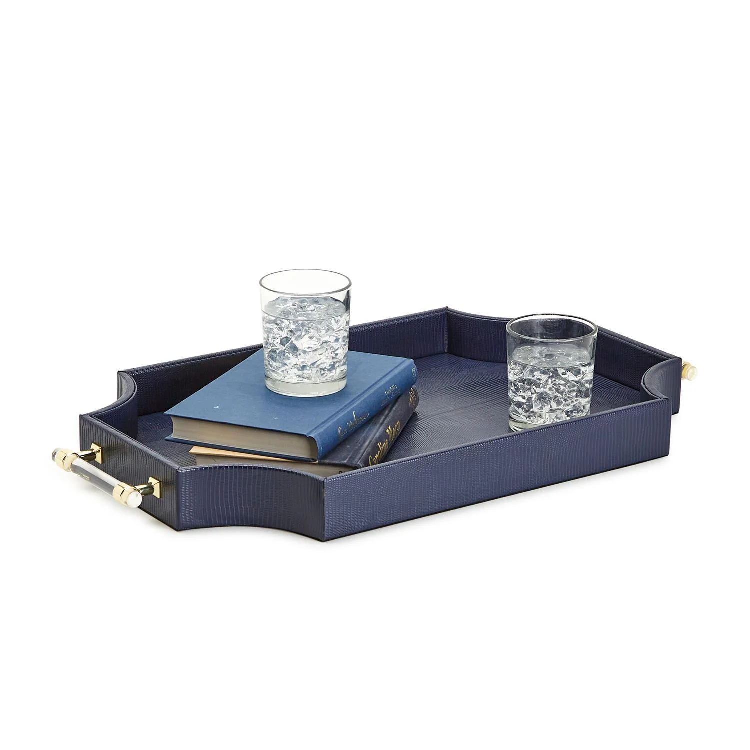 Regency Decorative Navy Rectangle Tray Set Of 3 By Tozai Home