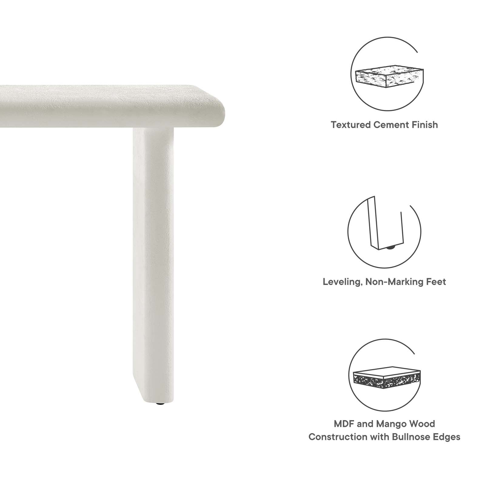 Relic Concrete Textured Console Table By Modway - EEI-6577 - Image 18