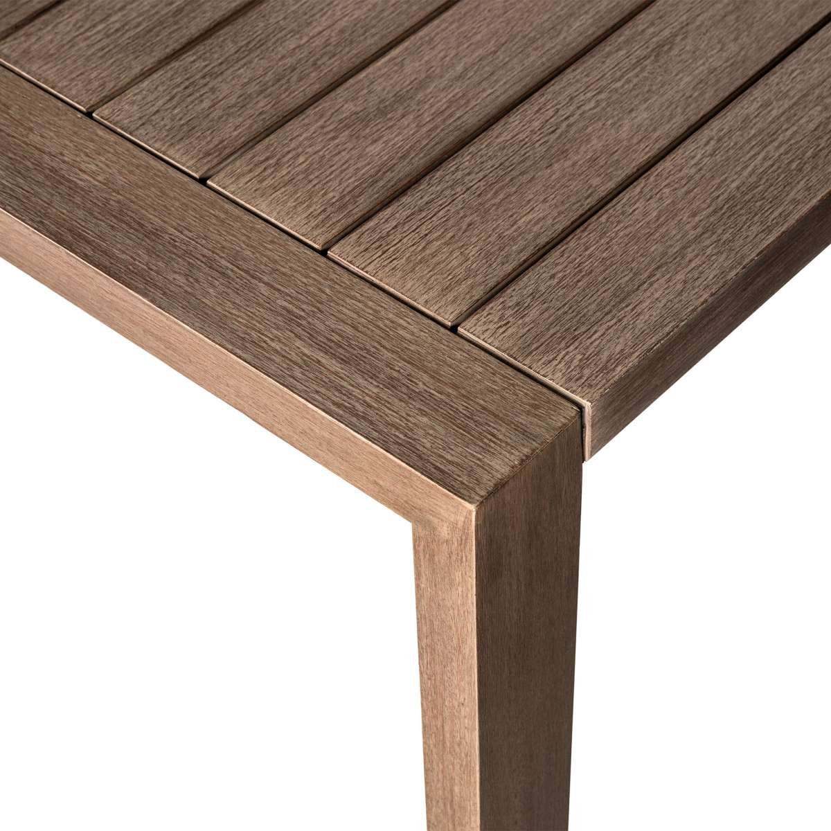 Relic Outdoor Patio Coffee Table in Weathered Eucalyptus Wood By Armen Living - Image 6