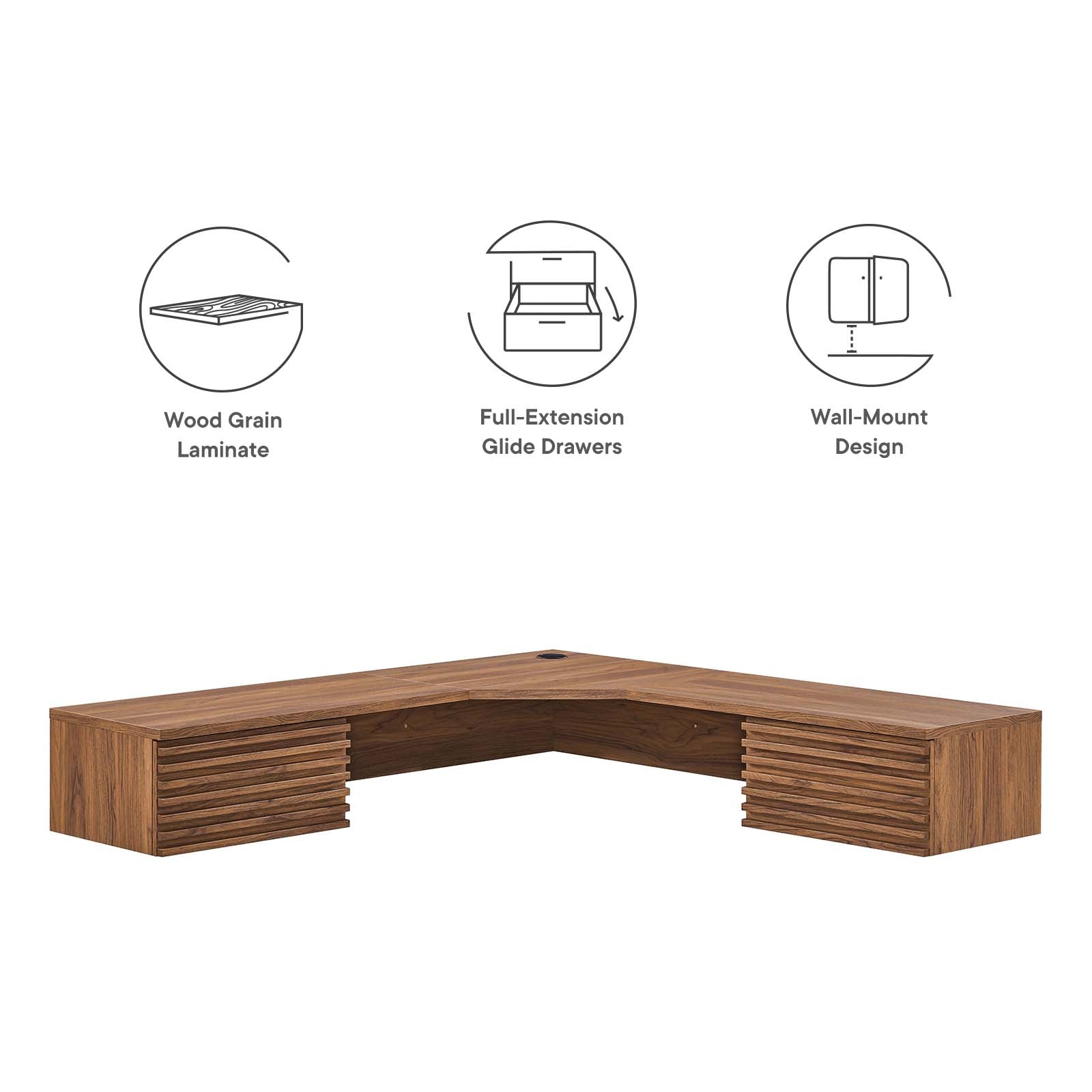 Render Wall Mount Corner Office Desk By Modway - EEI-6181 - Image 22