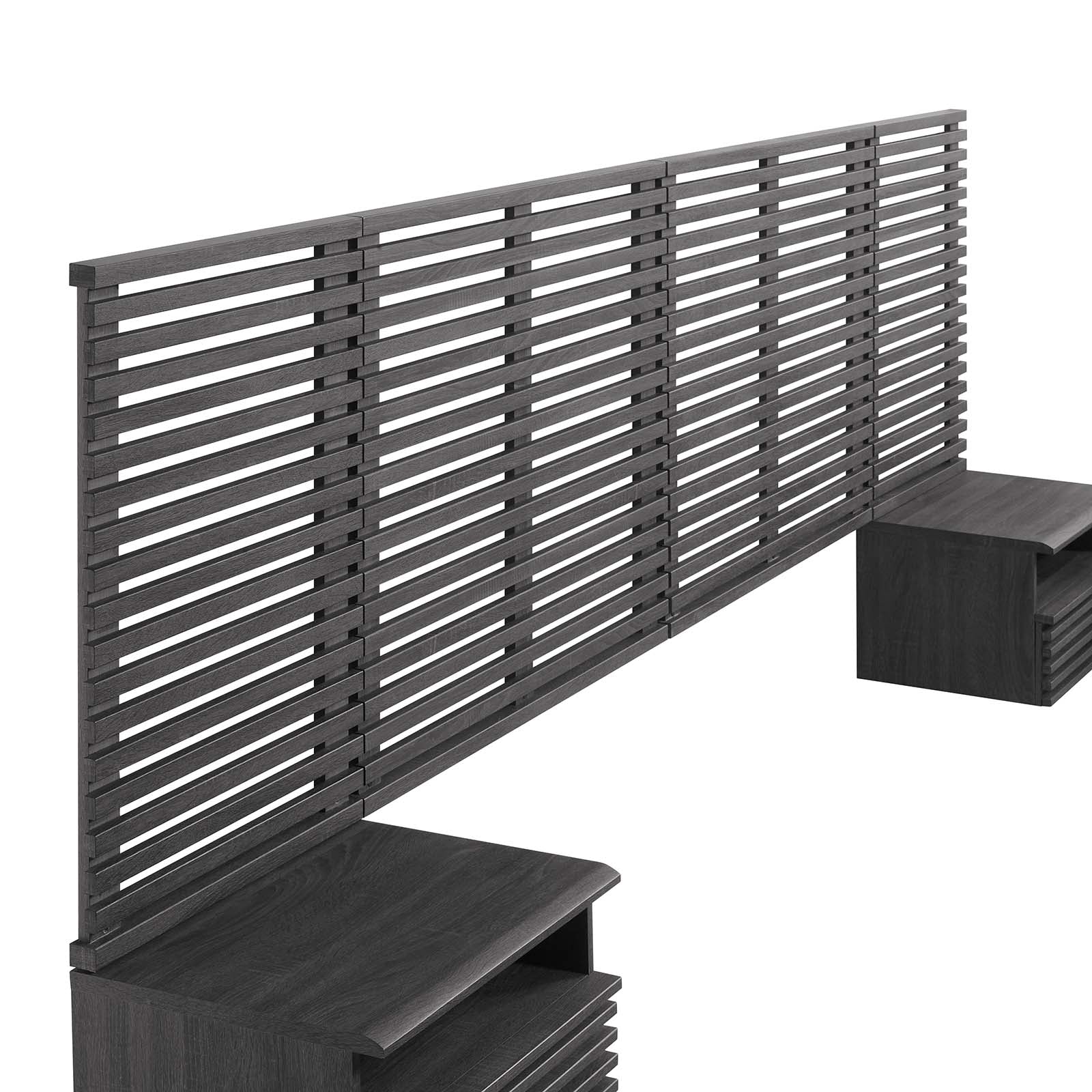 Render Wall Mount King Headboard and Modern Nightstands By Modway - MOD-7117 - Image 4