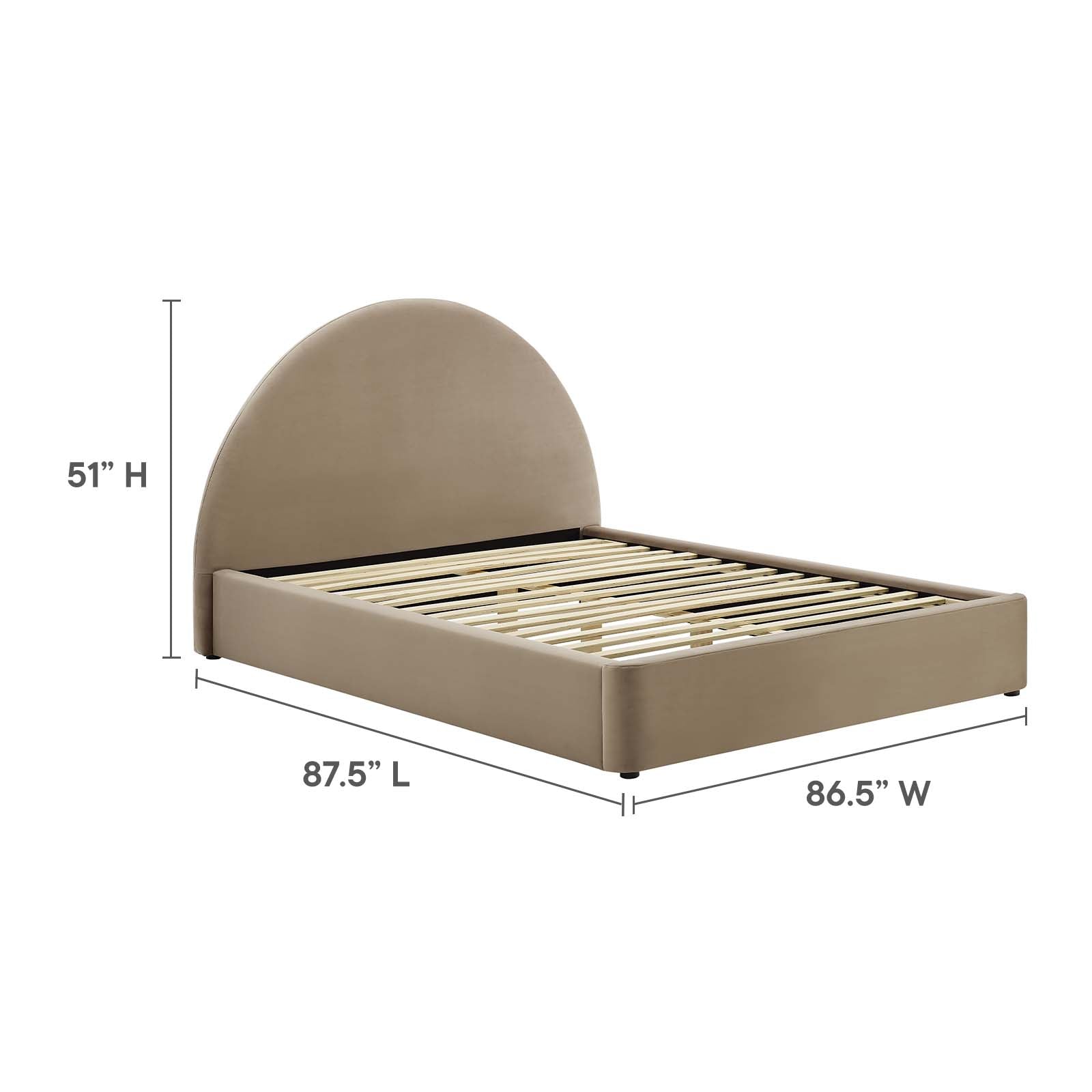 Resort Performance Velvet Arched Round King Platform Bed By Modway - MOD-7135 - Image 14