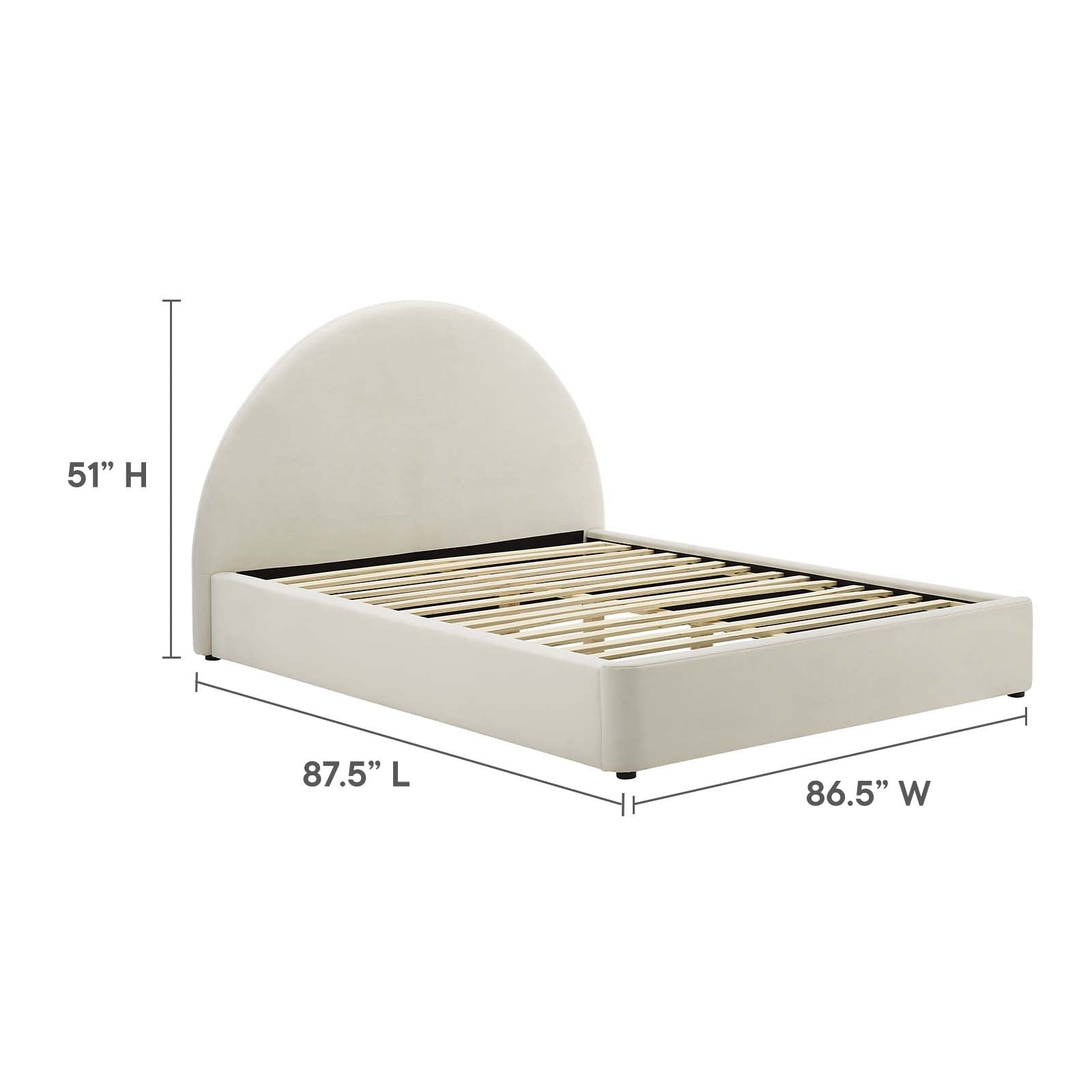 Resort Performance Velvet Arched Round King Platform Bed By Modway - MOD-7135 - Image 6
