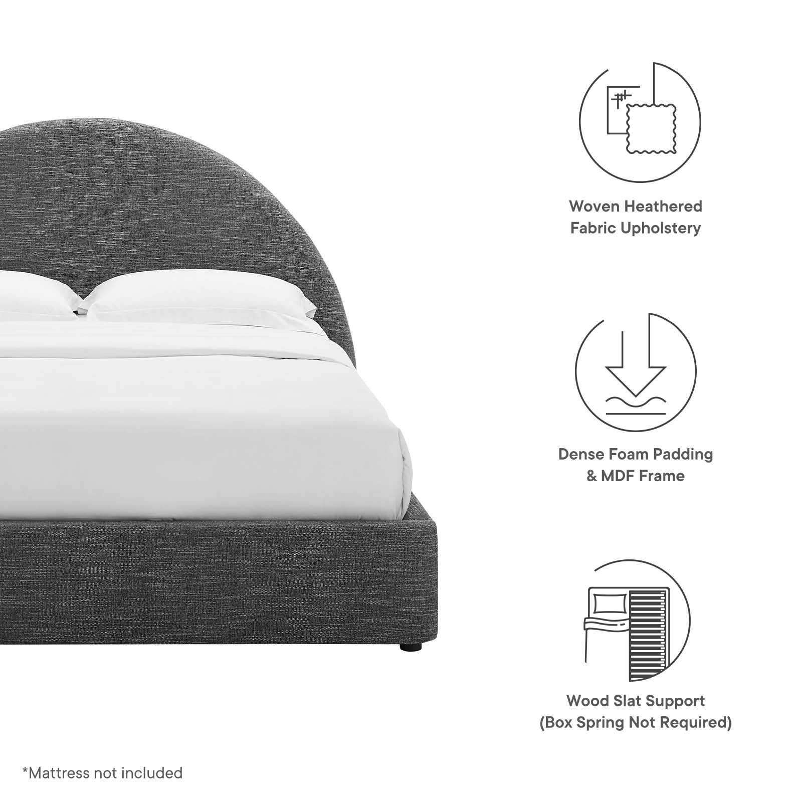 Resort Upholstered Fabric Arched Round Full Platform Bed By Modway - MOD-7130 - Image 23