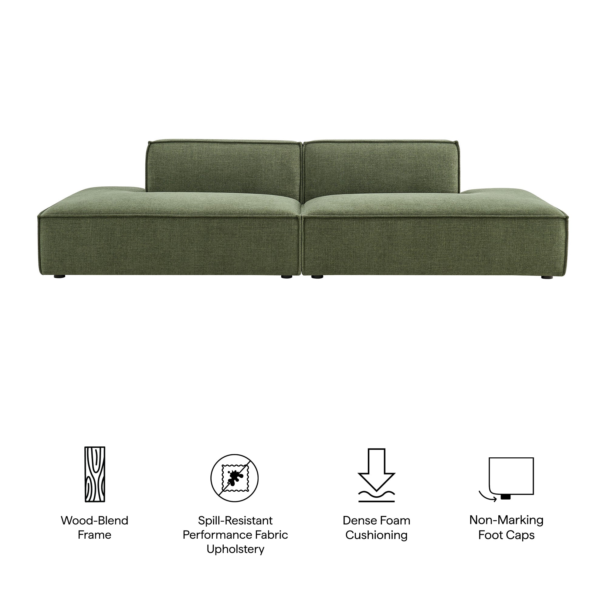 Restore 2-Piece Performance Fabric Upholstered Modular Loveseat by Modway - Image 17
