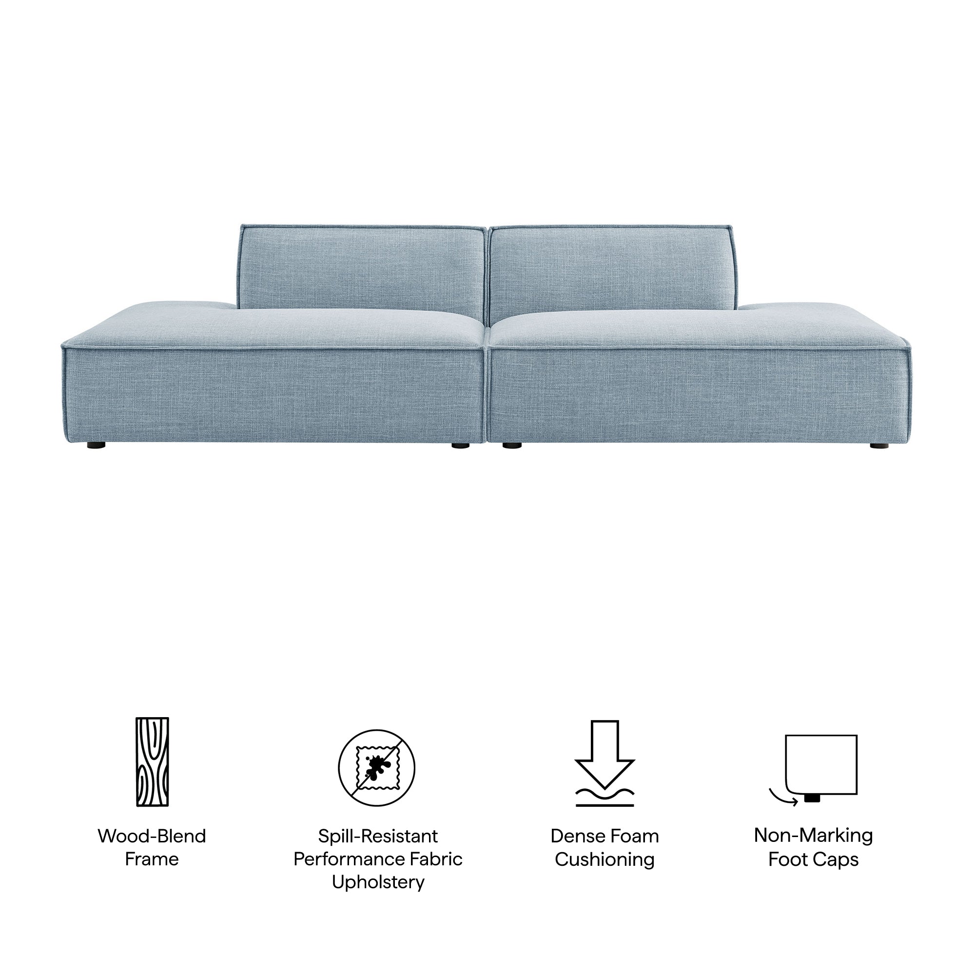Restore 2-Piece Performance Fabric Upholstered Modular Loveseat by Modway - Image 47
