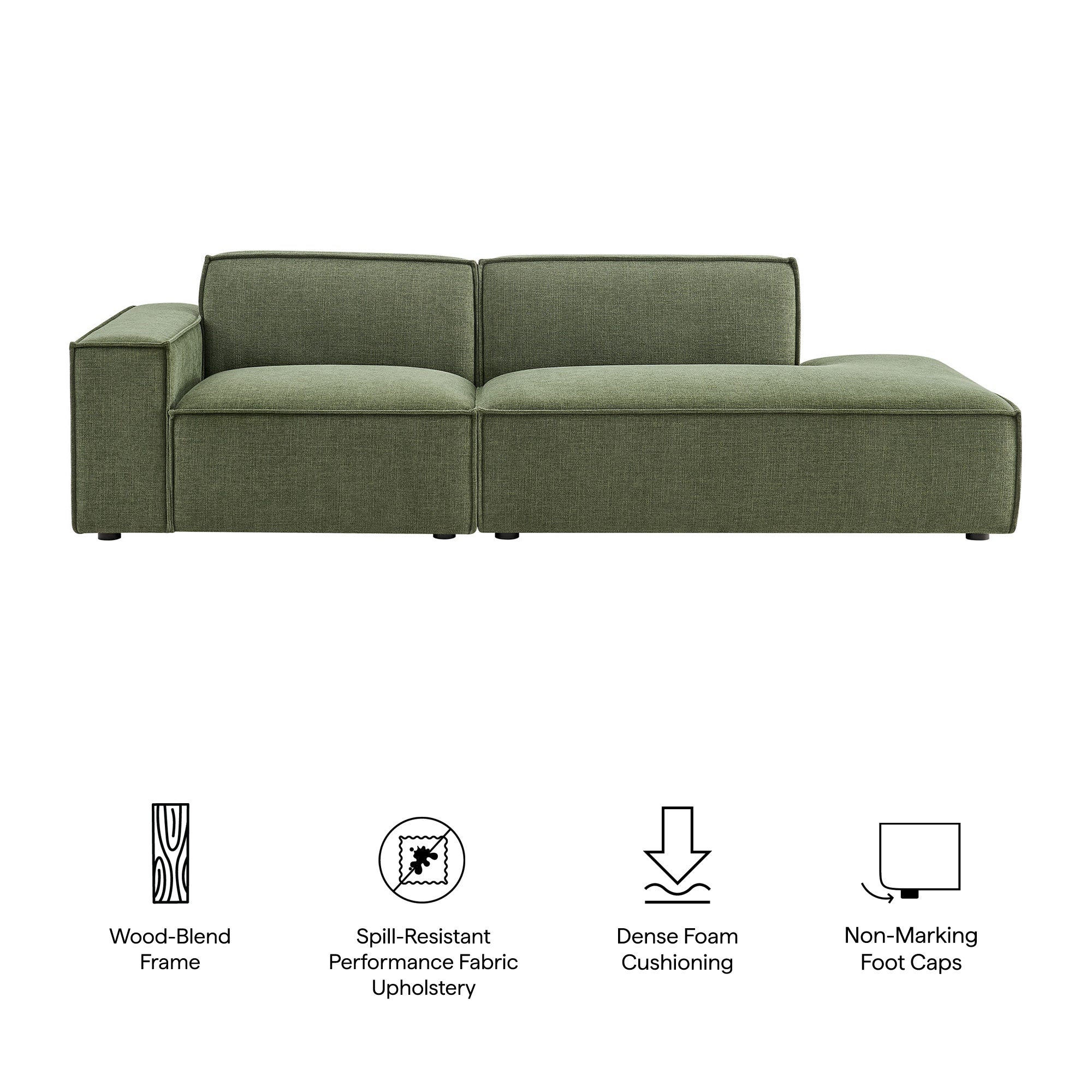 Restore 2-Piece Performance Fabric Upholstered Modular Loveseat by Modway - Image 17