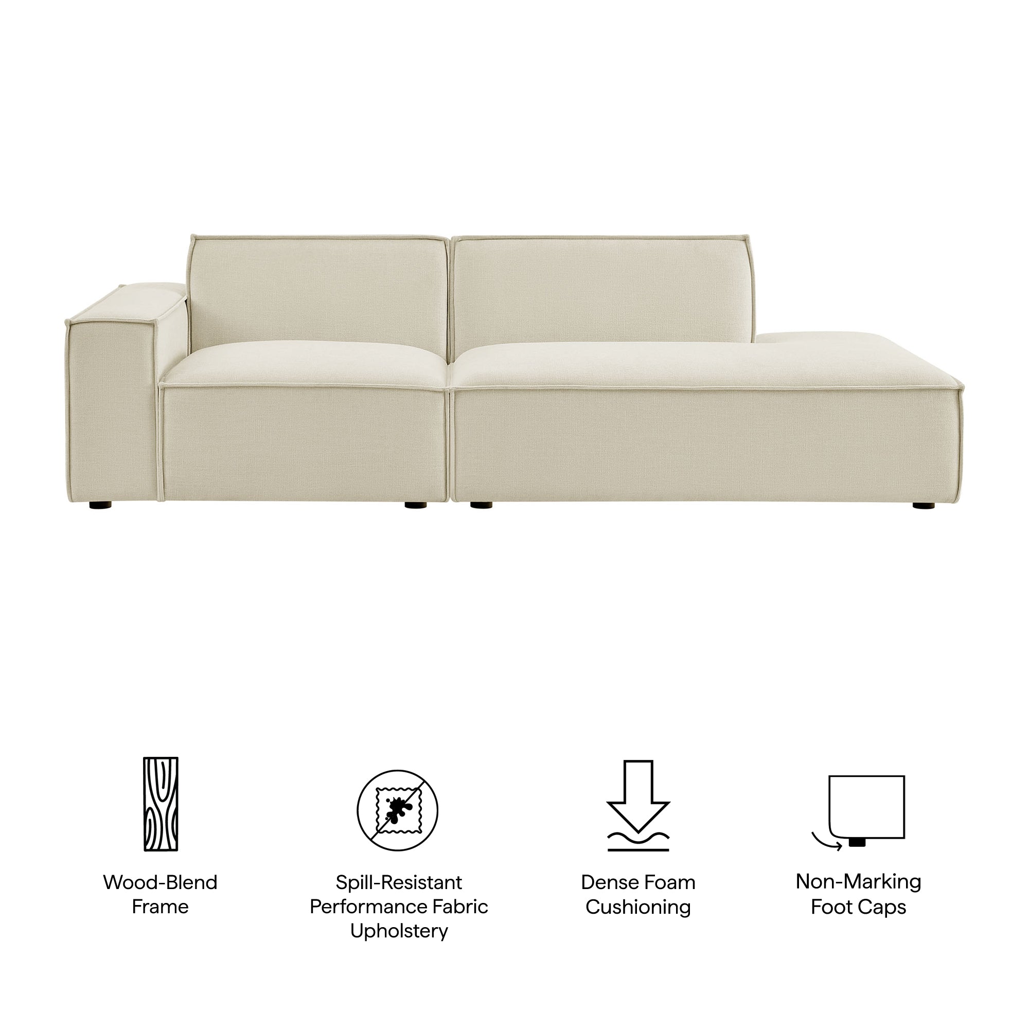Restore 2-Piece Performance Fabric Upholstered Modular Loveseat by Modway - Image 7
