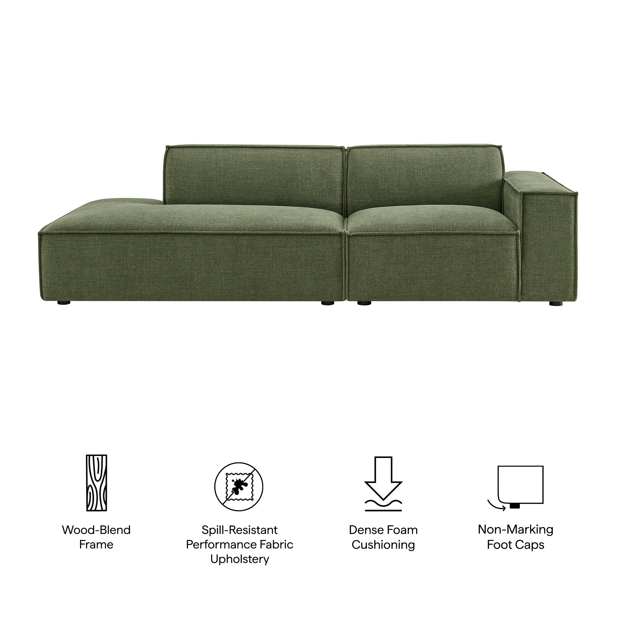 Restore 2-Piece Performance Fabric Upholstered Modular Loveseat by Modway - Image 17