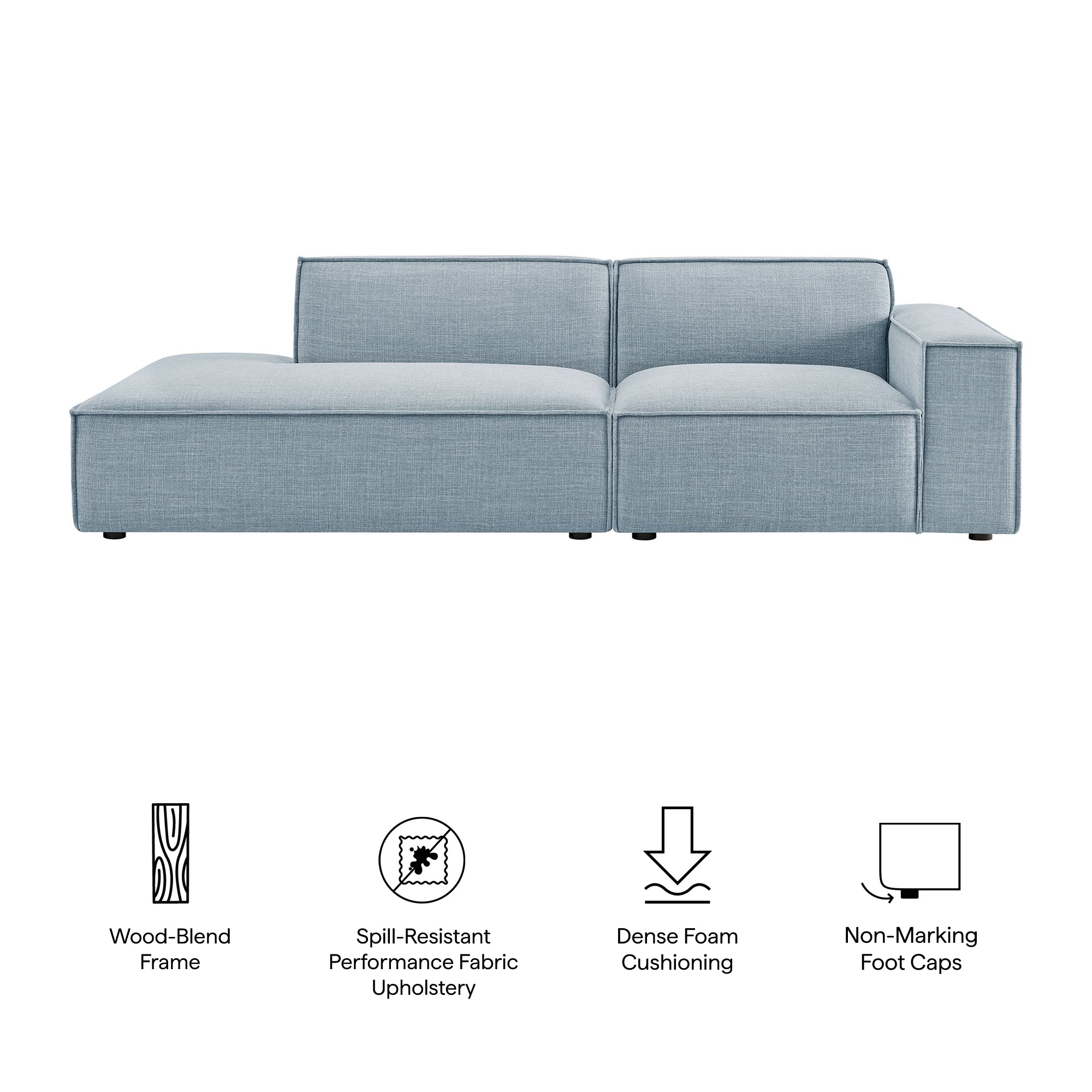 Restore 2-Piece Performance Fabric Upholstered Modular Loveseat by Modway - Image 47
