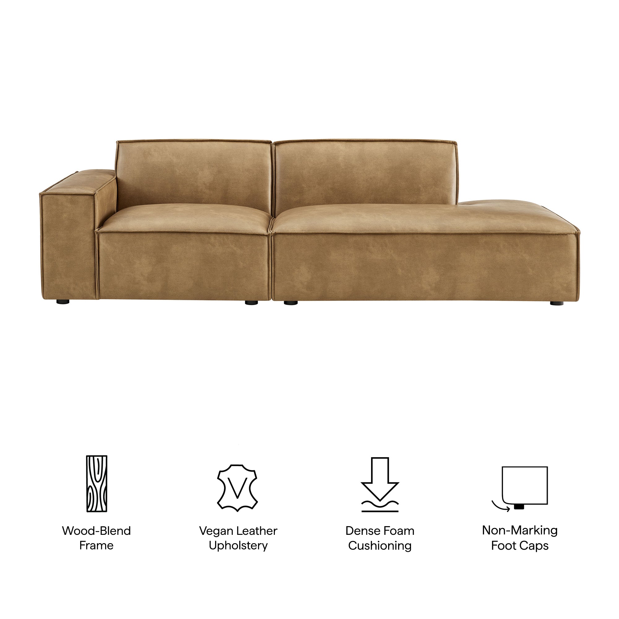 Restore 2-Piece Vegan Leather Modular Loveseat by Modway - Image 16