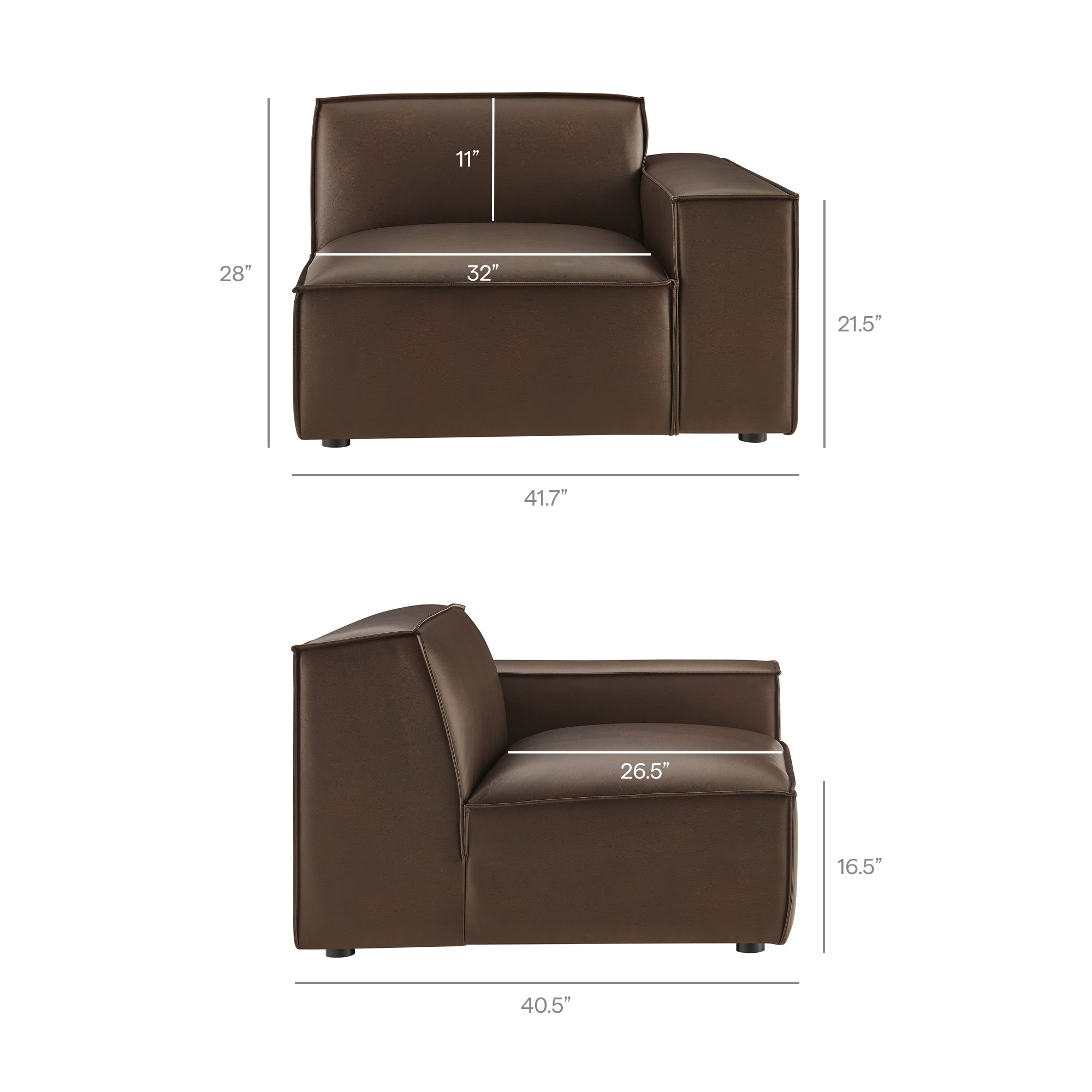 Restore 2-Piece Vegan Leather Modular Loveseat by Modway - Image 9