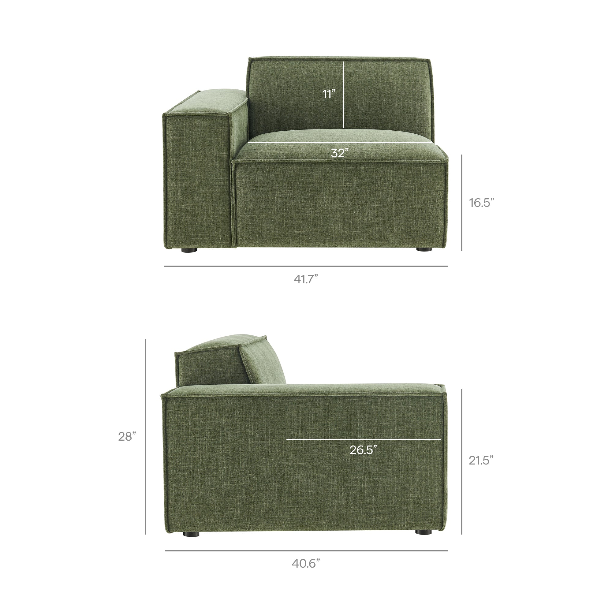 Restore 3-Piece Performance Fabric Upholstered Modular Sofa Set by Modway - Image 20