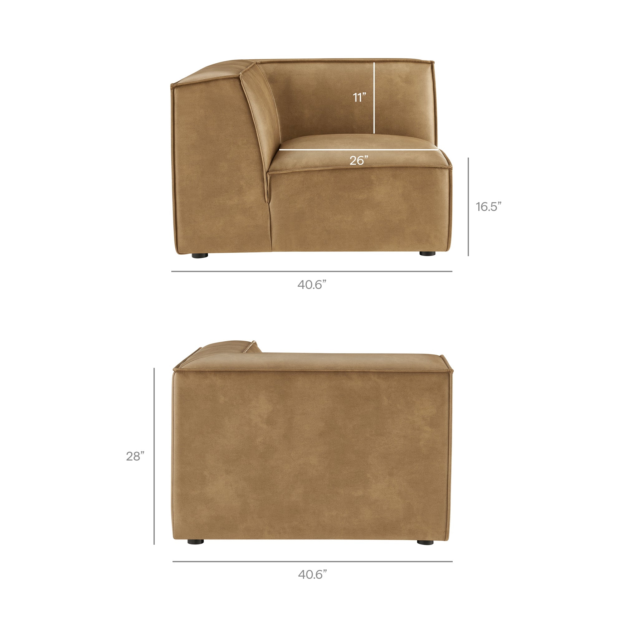 Restore 3-Piece Vegan Leather Modular L-Shaped Sectional Sofa by Modway - Image 19