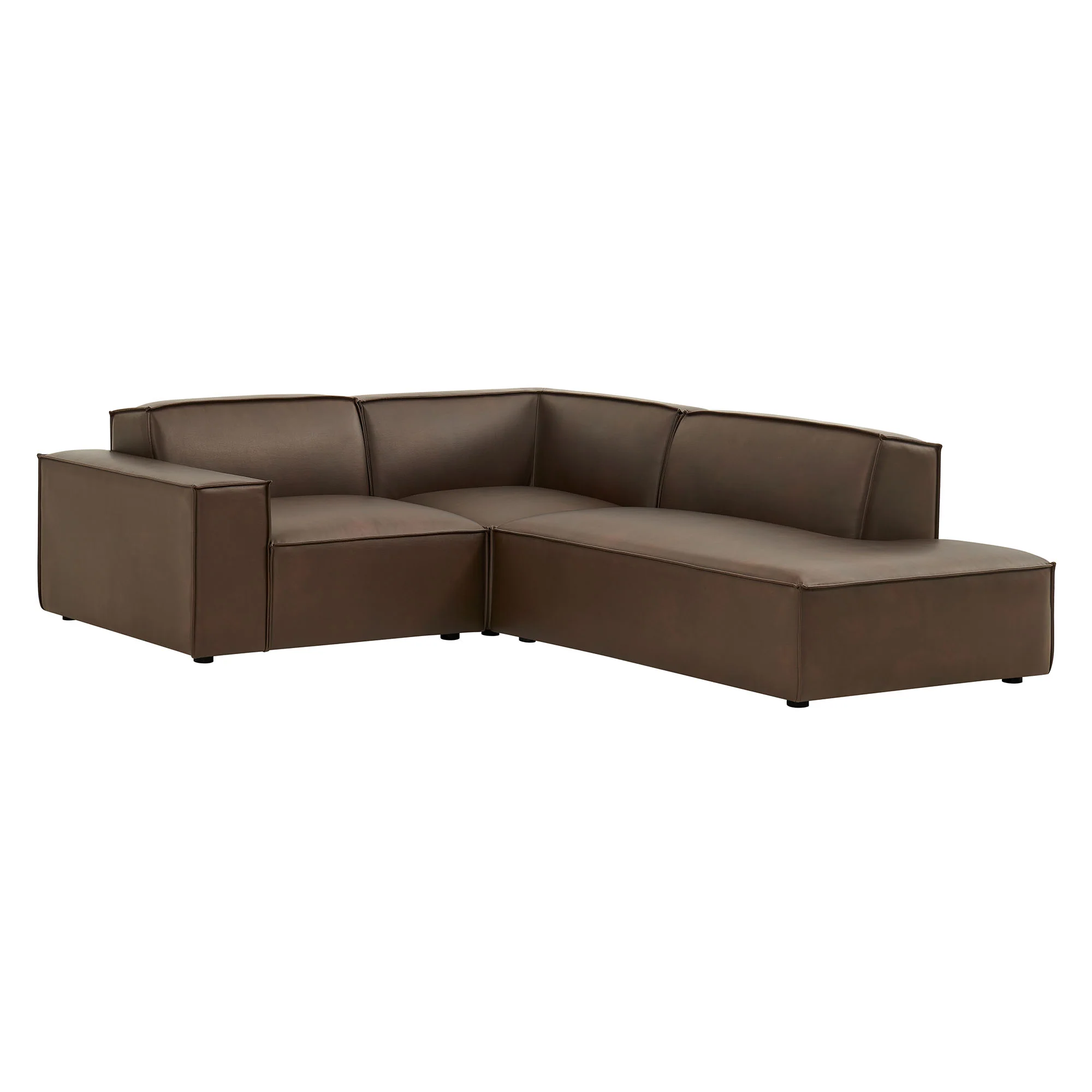 Restore 3-Piece Vegan Leather Modular L-Shaped Sectional Sofa by Modway - Image 2