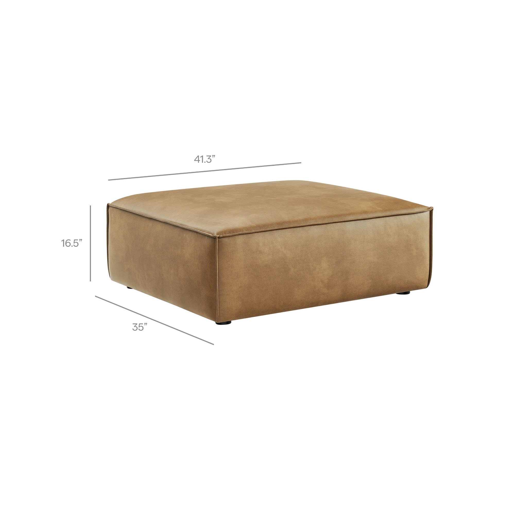 Restore 3-Piece Vegan Leather Modular Loveseat with Ottoman by Modway - Image 22