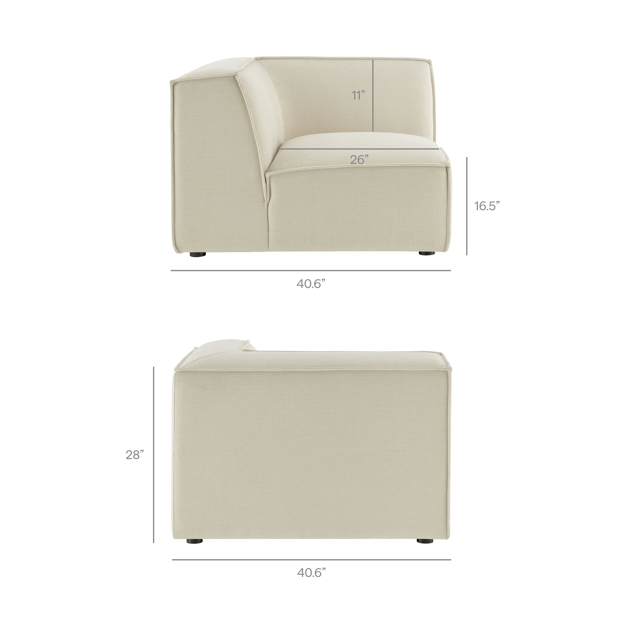 Restore 4-Piece Performance Fabric Upholstered Modular L-Shaped Armless Sectional Sofa by Modway - Image 11