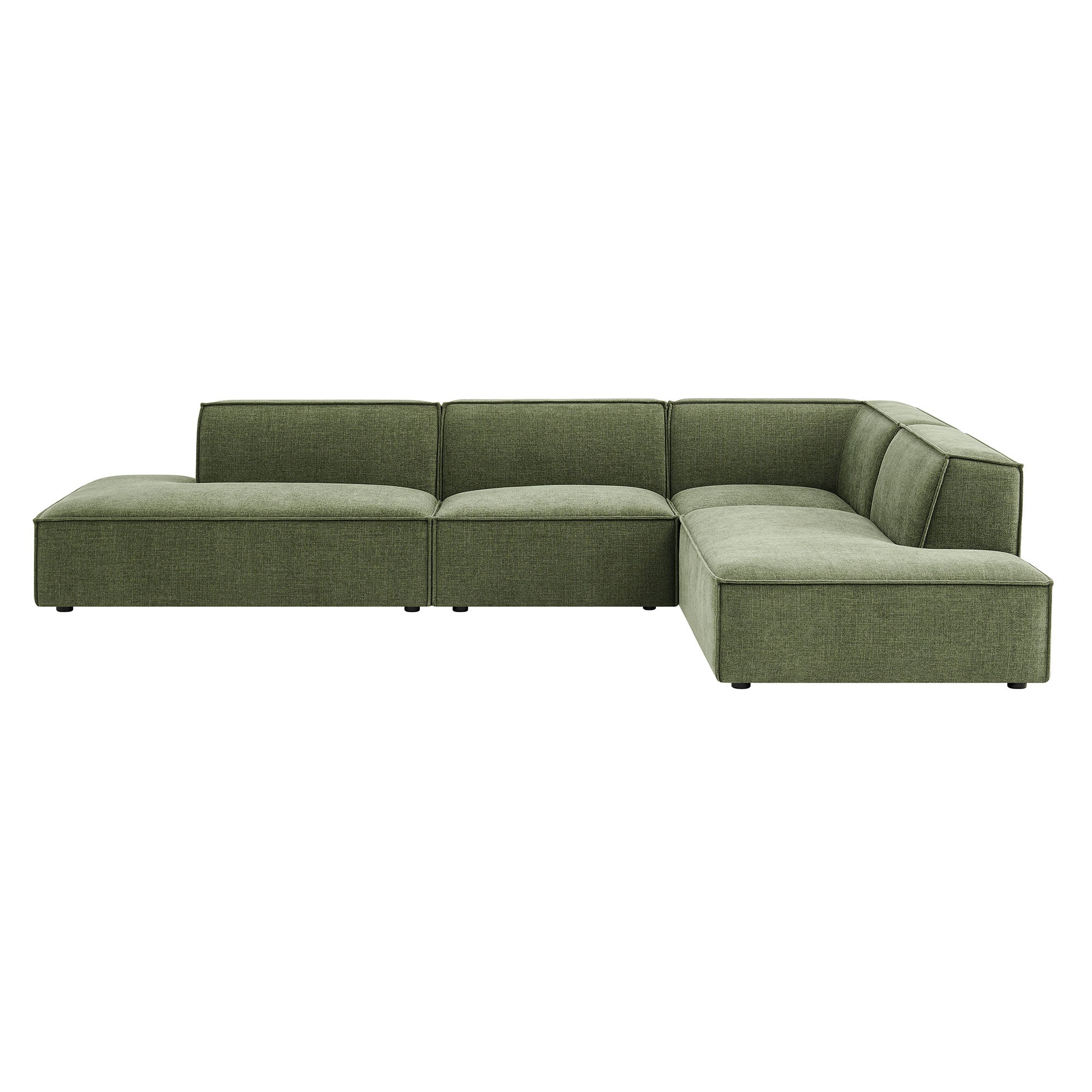 Restore 4-Piece Performance Fabric Upholstered Modular L-Shaped Armless Sectional Sofa by Modway - Image 14