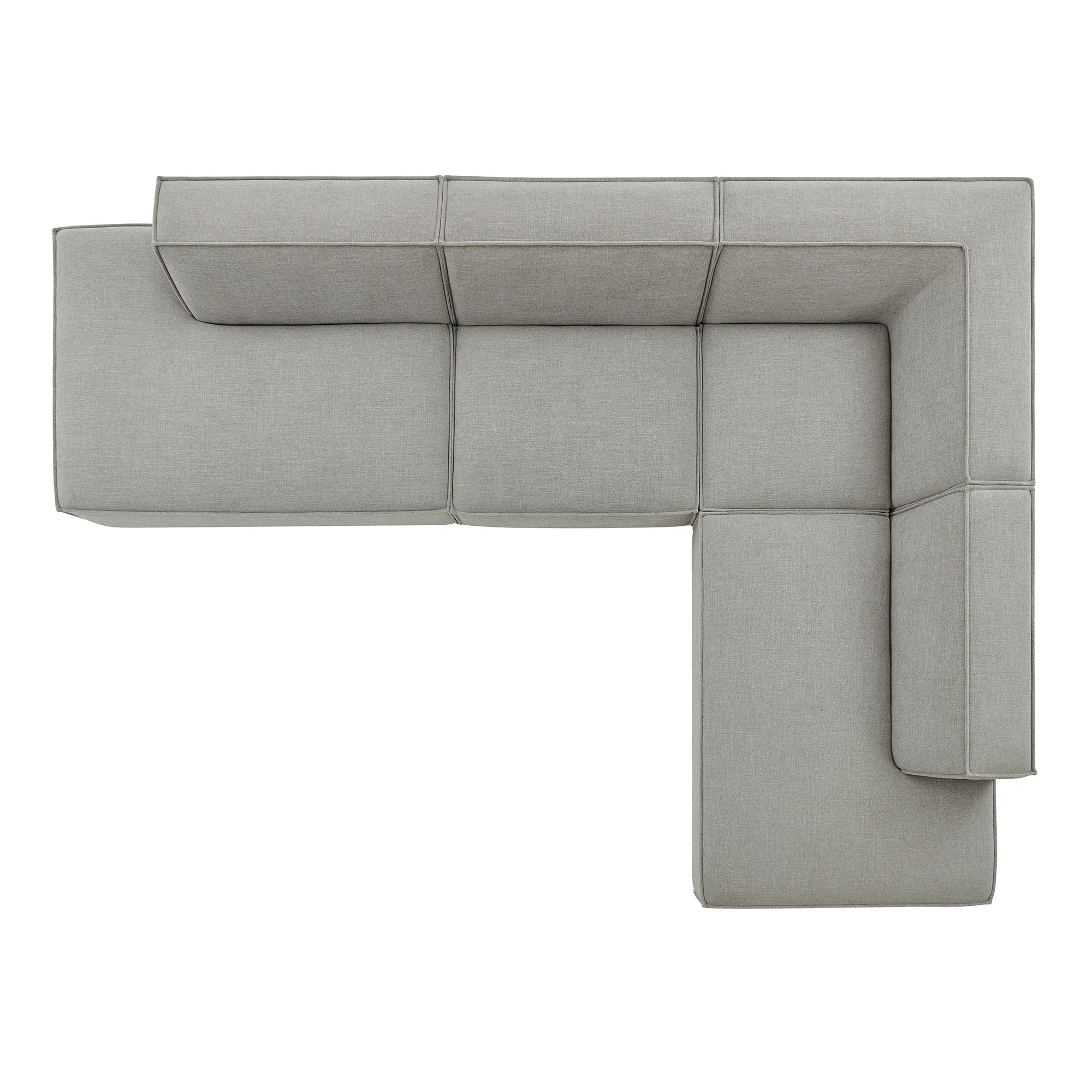 Restore 4-Piece Performance Fabric Upholstered Modular L-Shaped Armless Sectional Sofa by Modway - Image 39