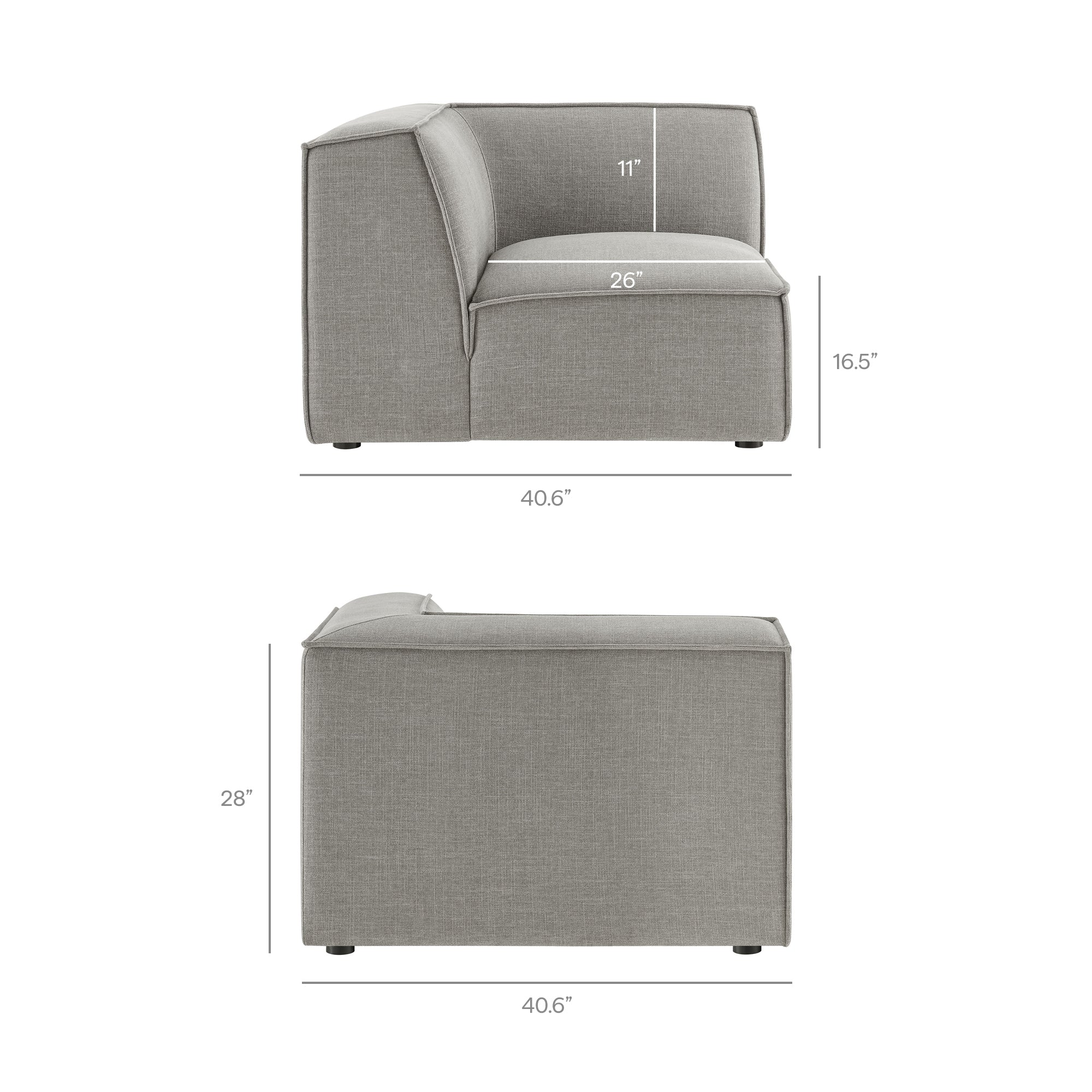 Restore 4-Piece Performance Fabric Upholstered Modular L-Shaped Armless Sectional Sofa by Modway - Image 47