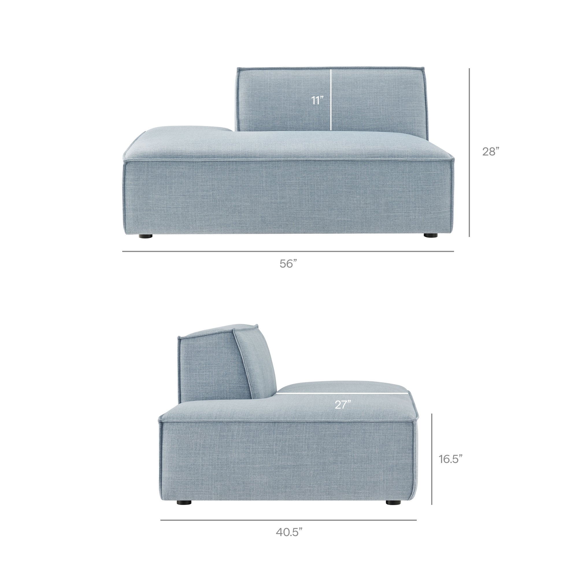 Restore 4-Piece Performance Fabric Upholstered Modular L-Shaped Armless Sectional Sofa by Modway - Image 57