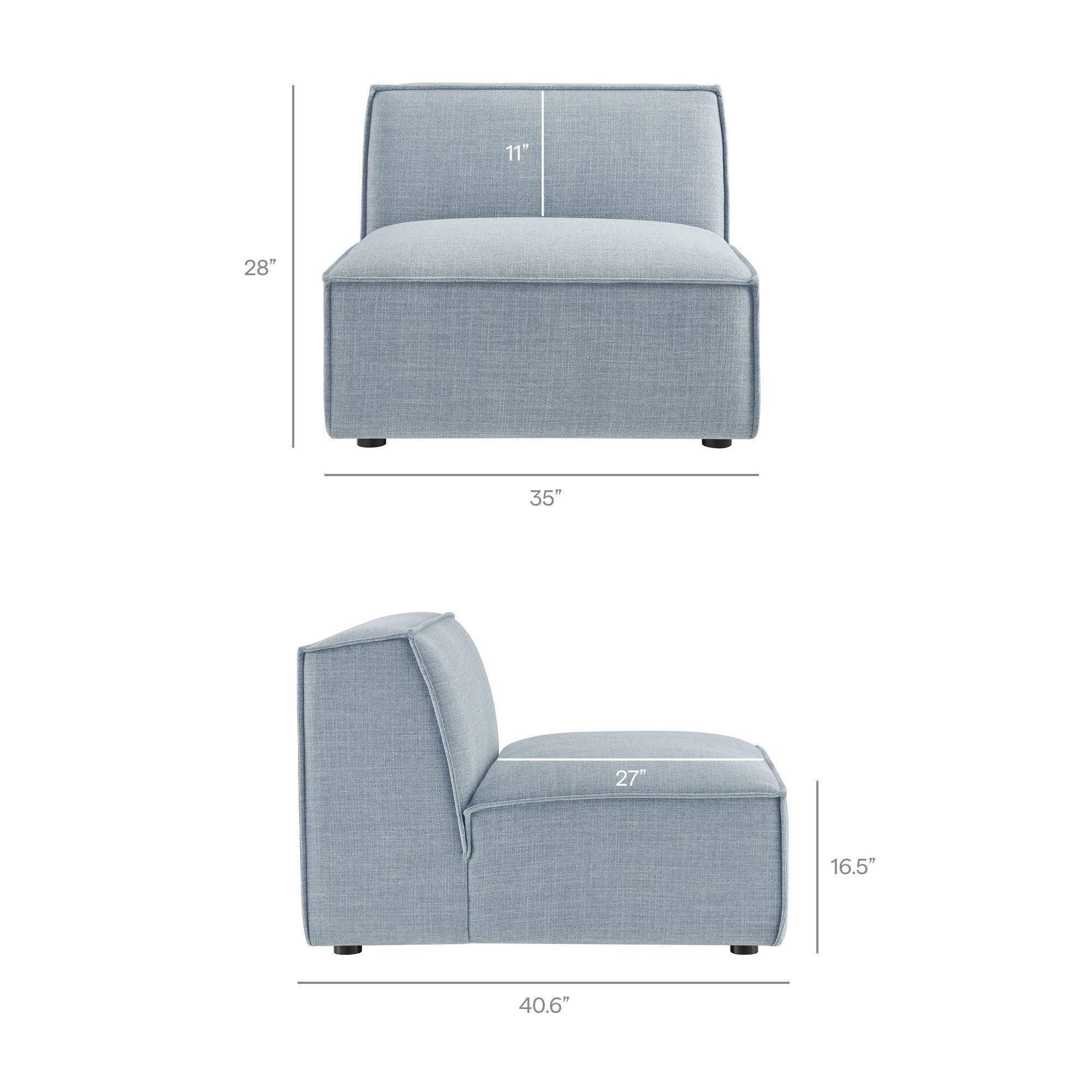 Restore 4-Piece Performance Fabric Upholstered Modular L-Shaped Armless Sectional Sofa by Modway - Image 58