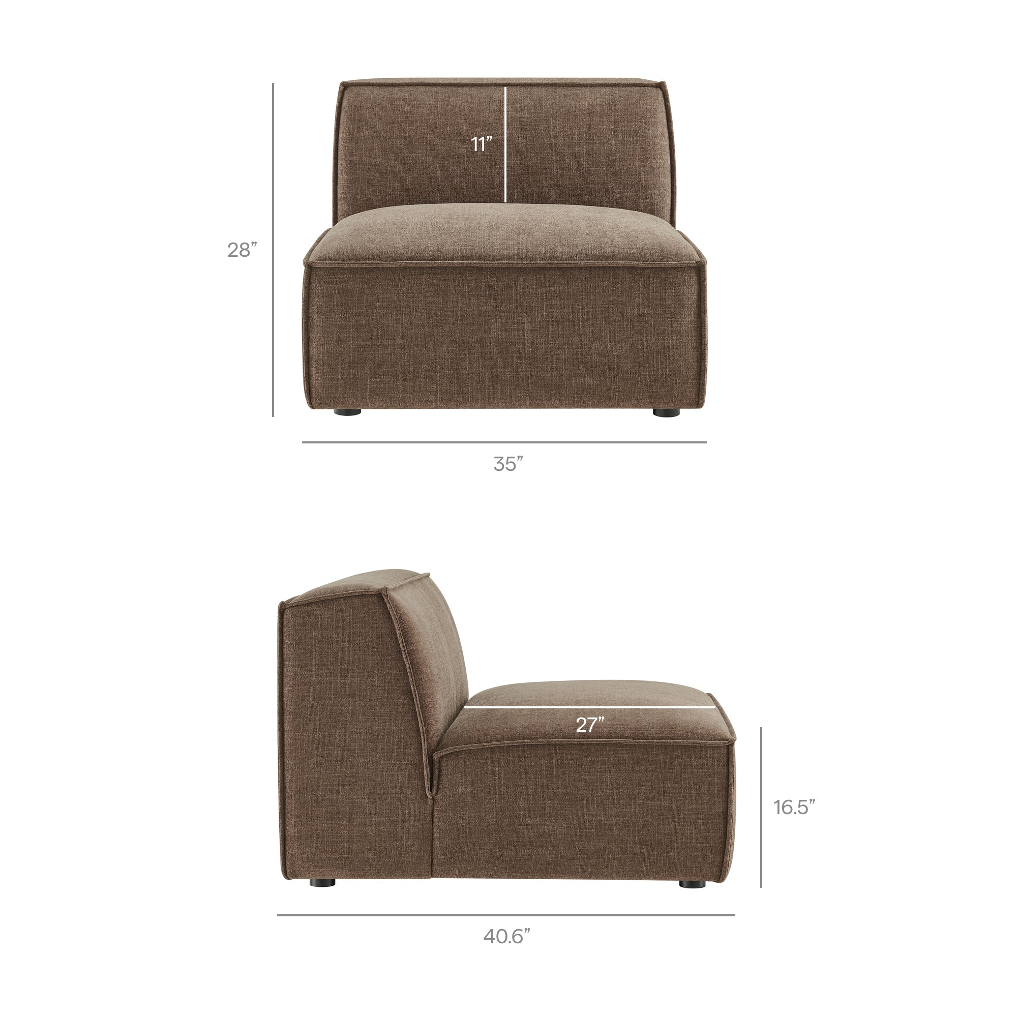 Restore 4-Piece Performance Fabric Upholstered Modular Sofa Set with Ottoman by Modway - Image 37