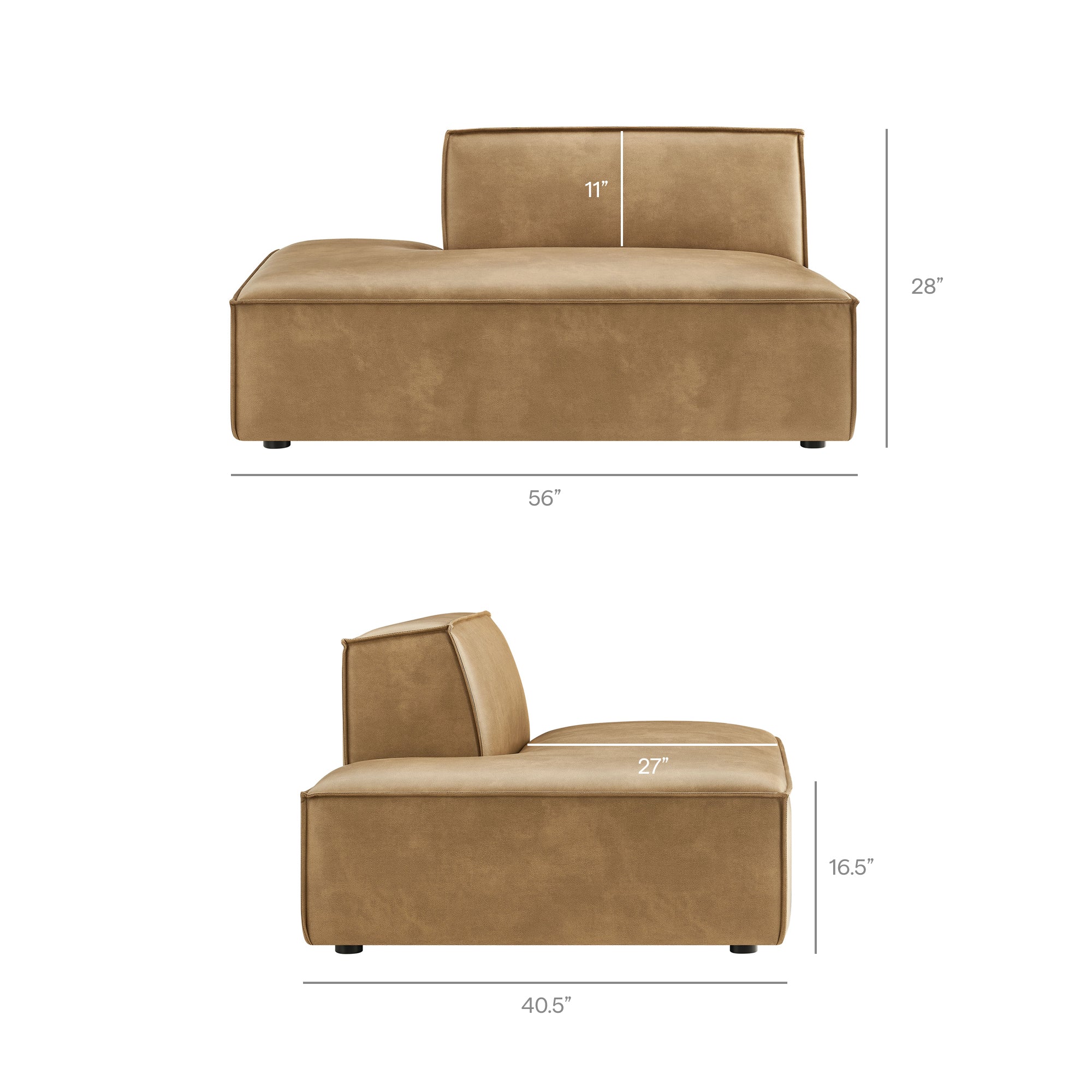 Restore 4-Piece Vegan Leather Modular L-Shaped Armless Sectional Sofa by Modway - Image 19