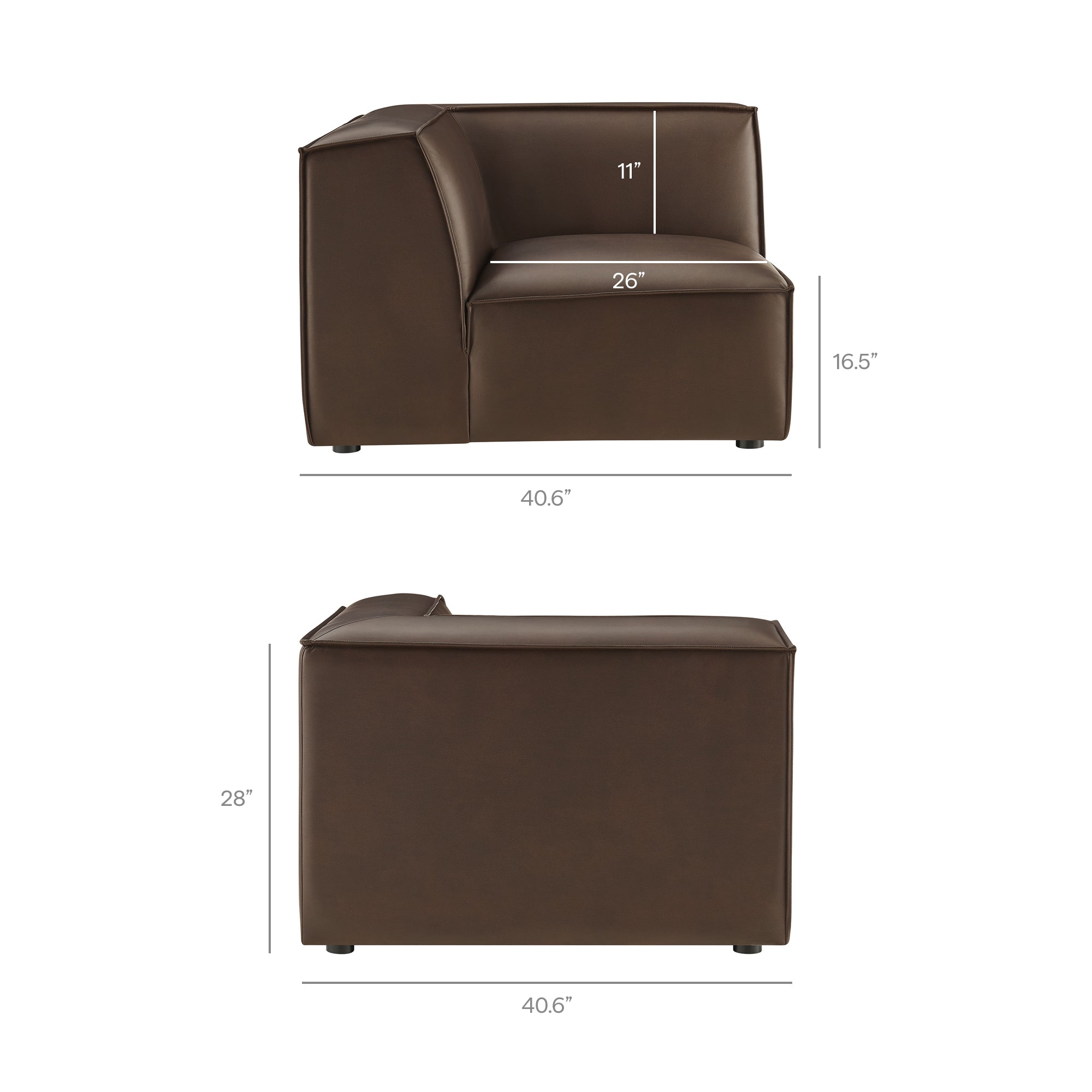 Restore 4-Piece Vegan Leather Modular L-Shaped Sofa by Modway - Image 9