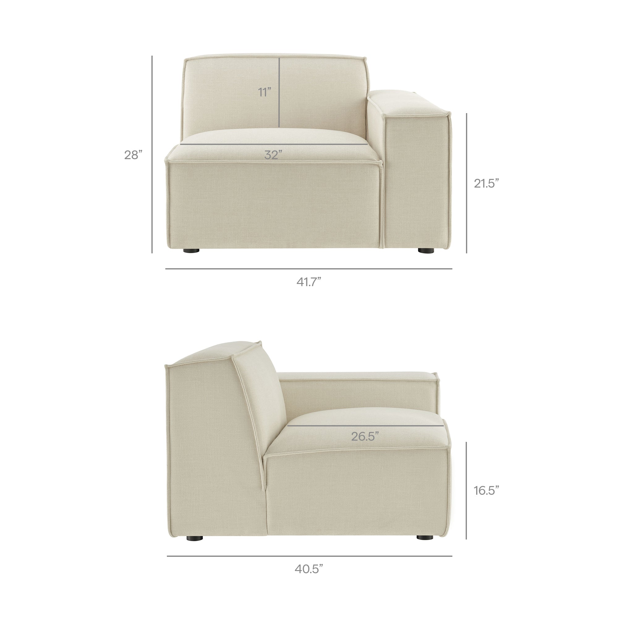 Restore 5-Piece Performance Fabric Upholstered Modular L-Shaped Sofa by Modway - Image 12
