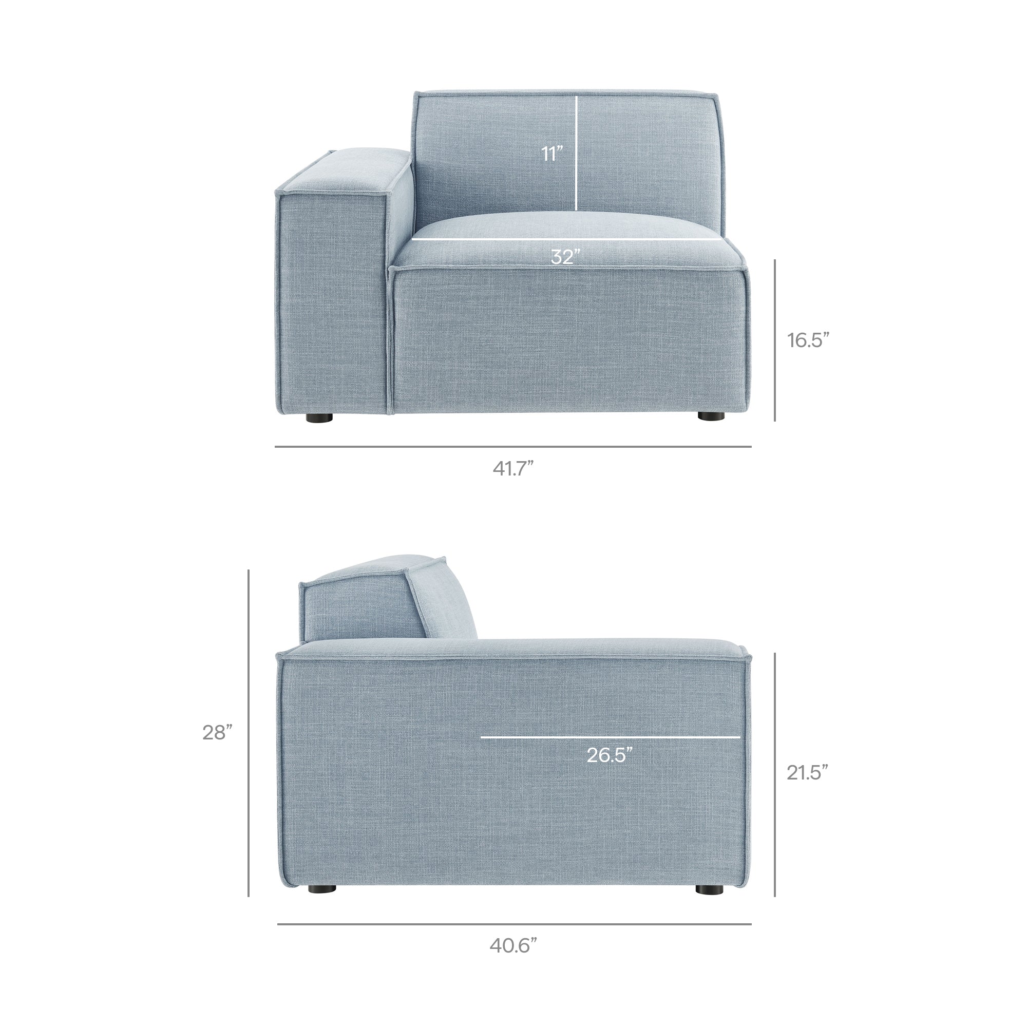 Restore 5-Piece Performance Fabric Upholstered Modular L-Shaped Sofa by Modway - Image 57