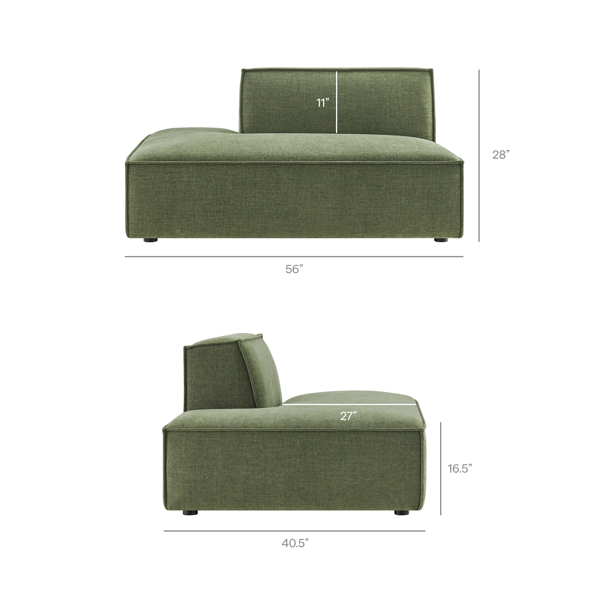 Restore Performance Fabric Upholstered Left-Facing Armless Modular Chaise by Modway - Image 20