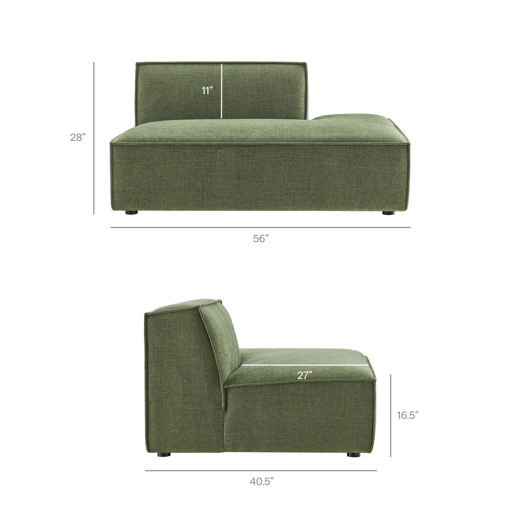 Restore Performance Fabric Upholstered Right-Facing Armless Modular Chaise by Modway - Image 20