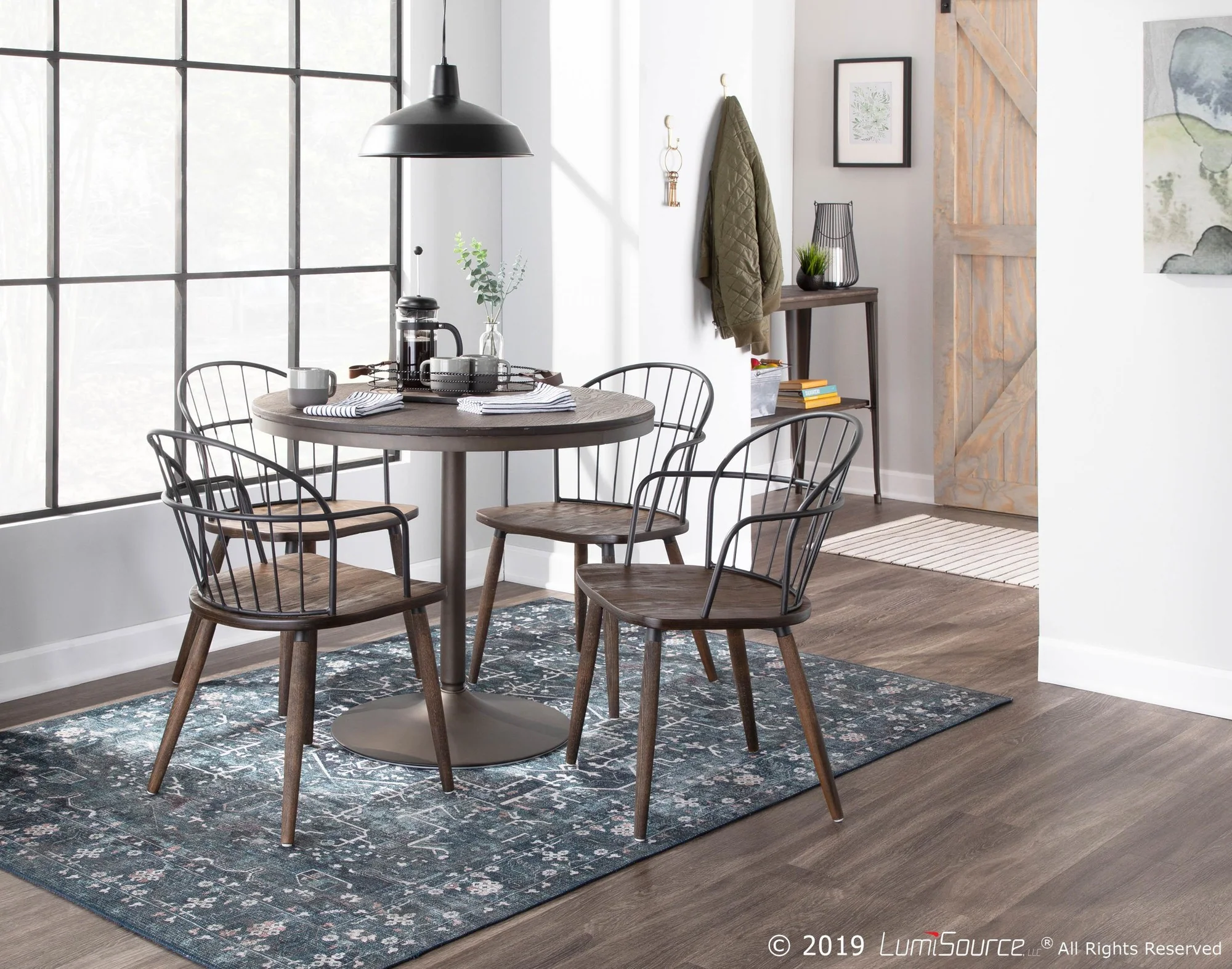 Riley Accent/Dining Chair with Arms - Set of 2 Brown By LumiSource