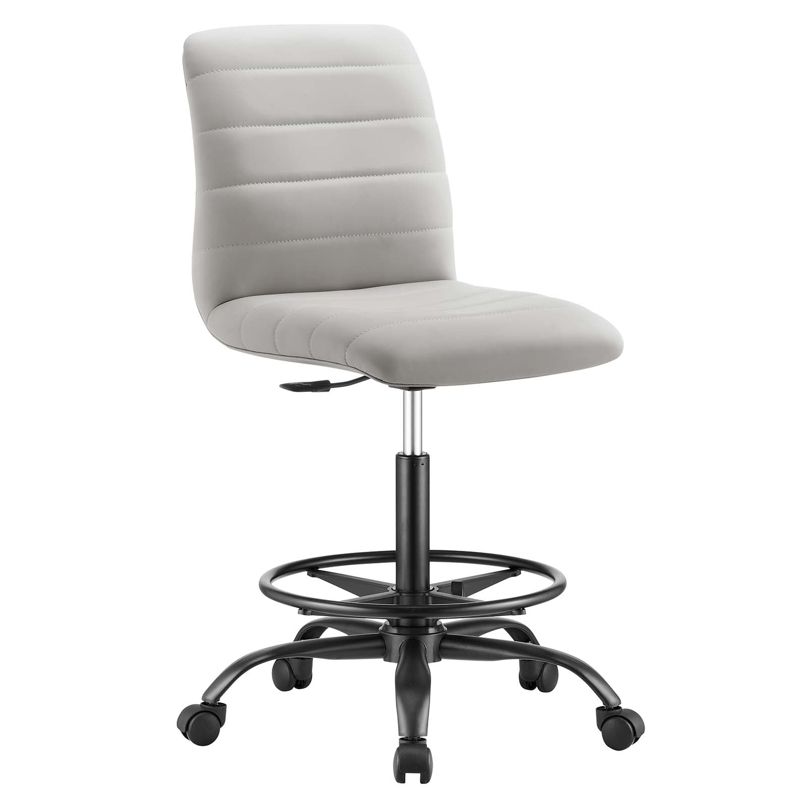 Ripple Armless Vegan Leather Drafting Chair By Modway - EEI-4978 - Image 2